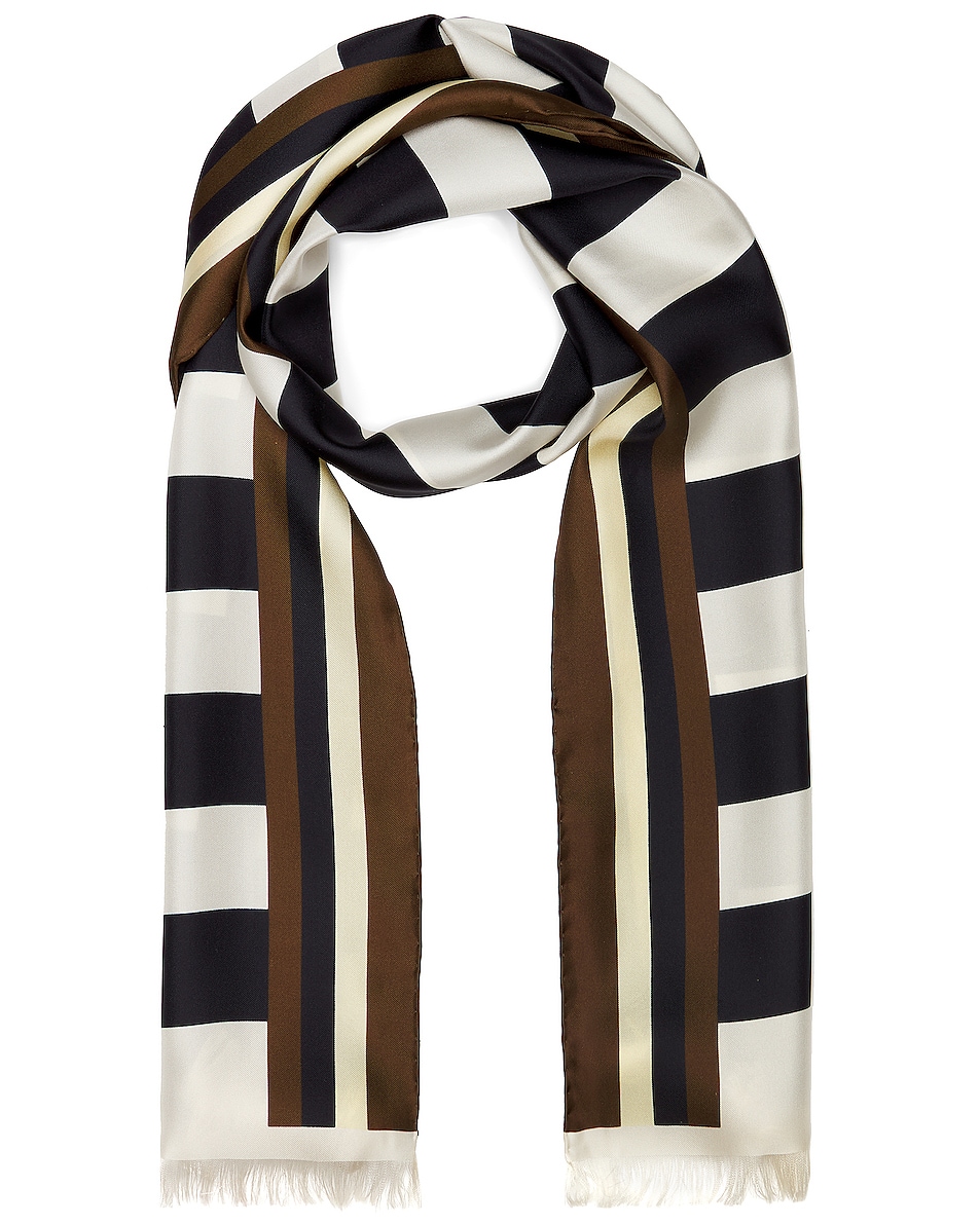 Image 1 of Saint Laurent Silk Scarf in Off White