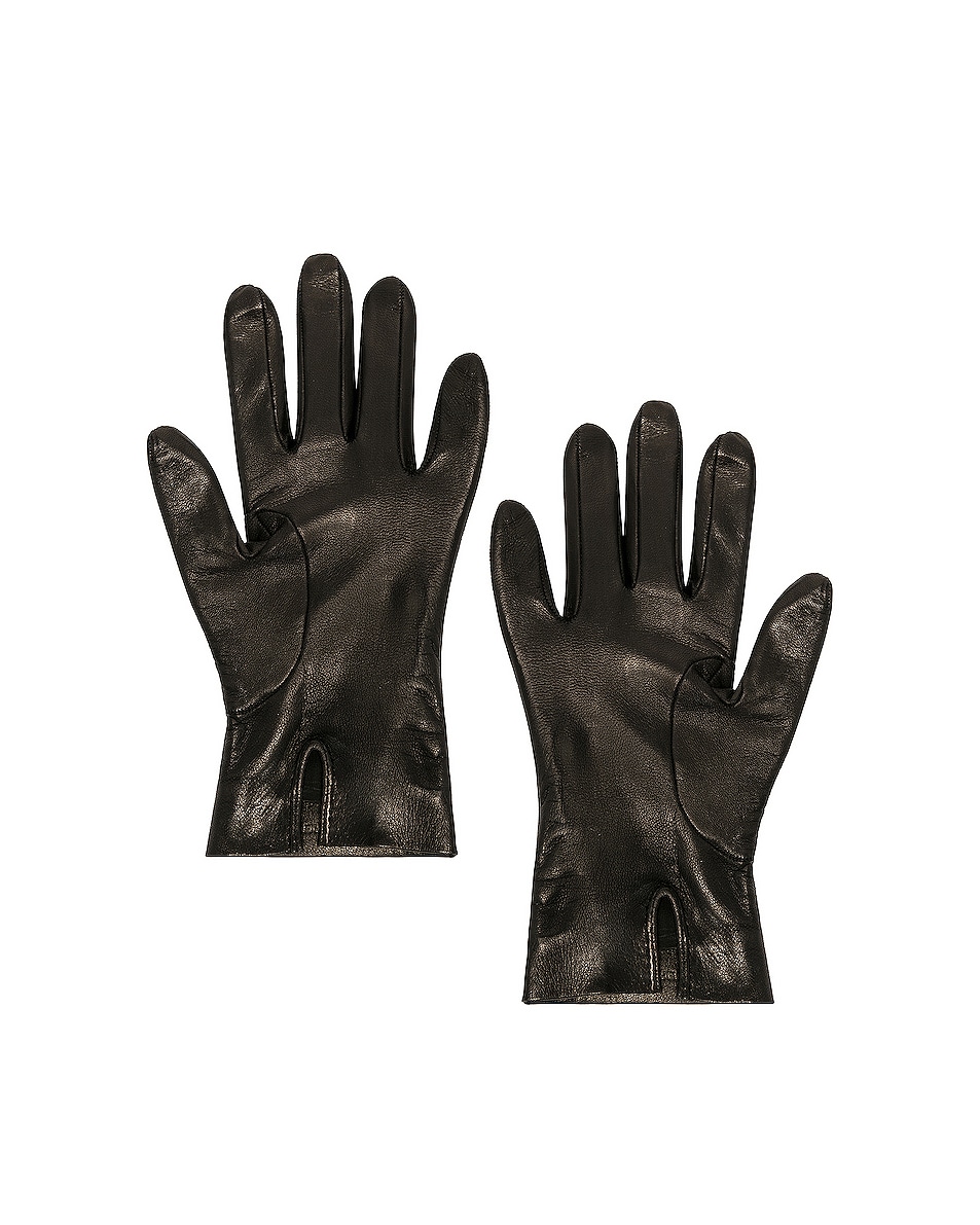 Saint Laurent Leather Gloves in Black FWRD