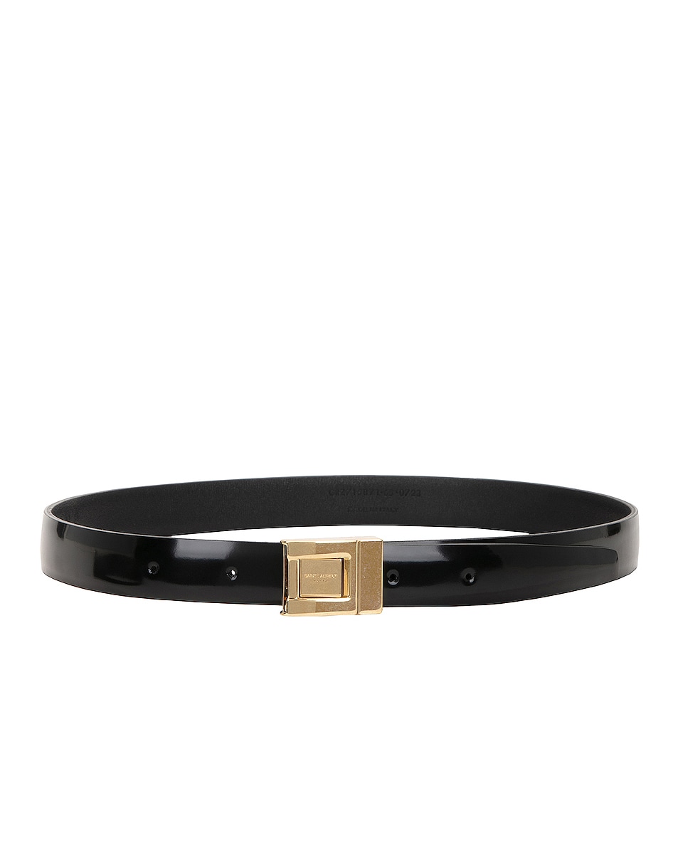 Image 1 of Saint Laurent Boucle LA 76 Belt in Black & Aged Gold