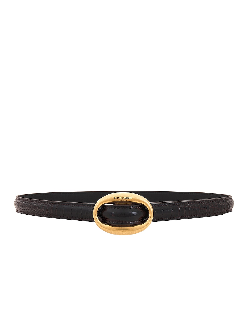 Image 1 of Saint Laurent Rounded Oval Belt in Fondente