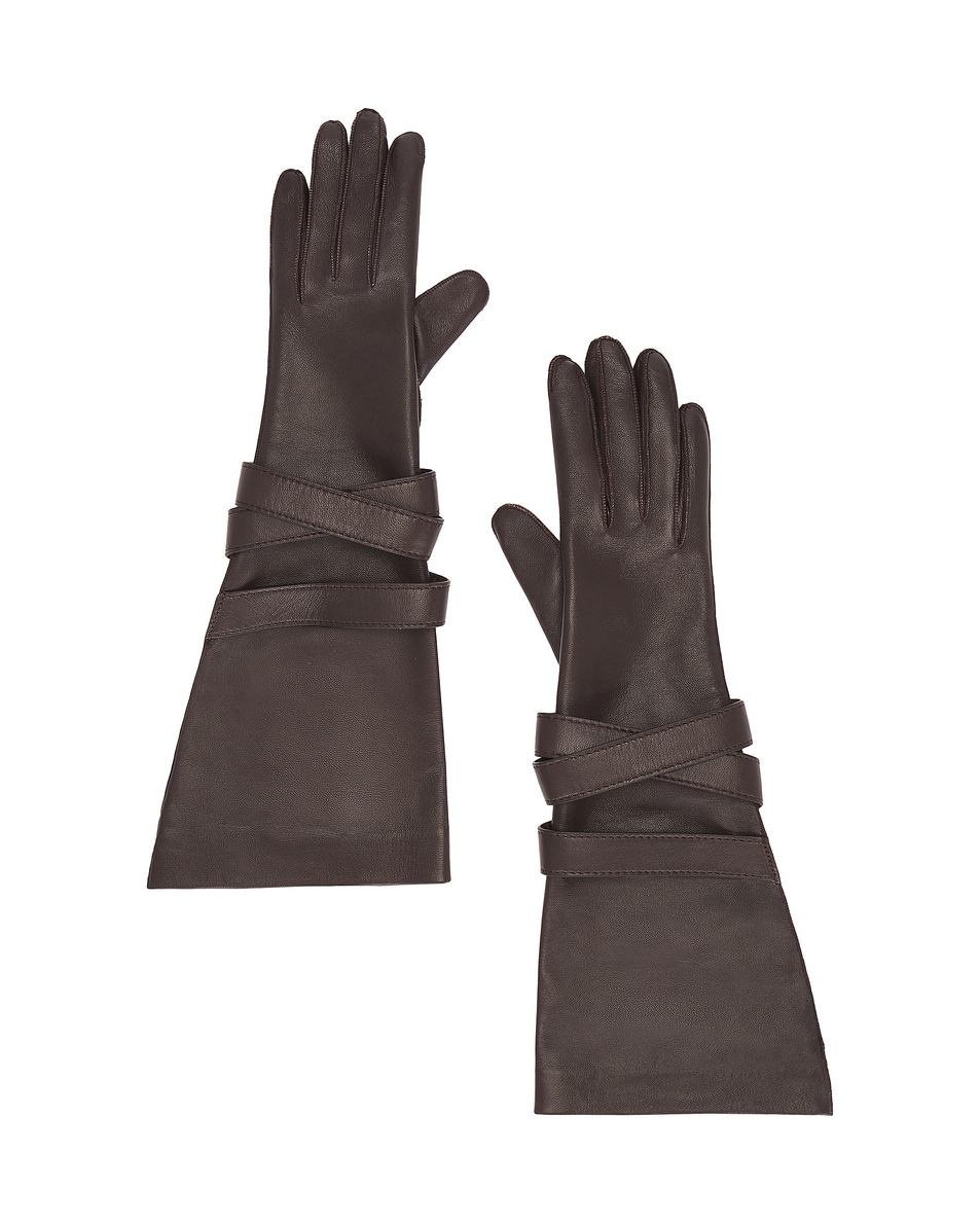 Image 1 of Saint Laurent Aviator Gloves in Brown