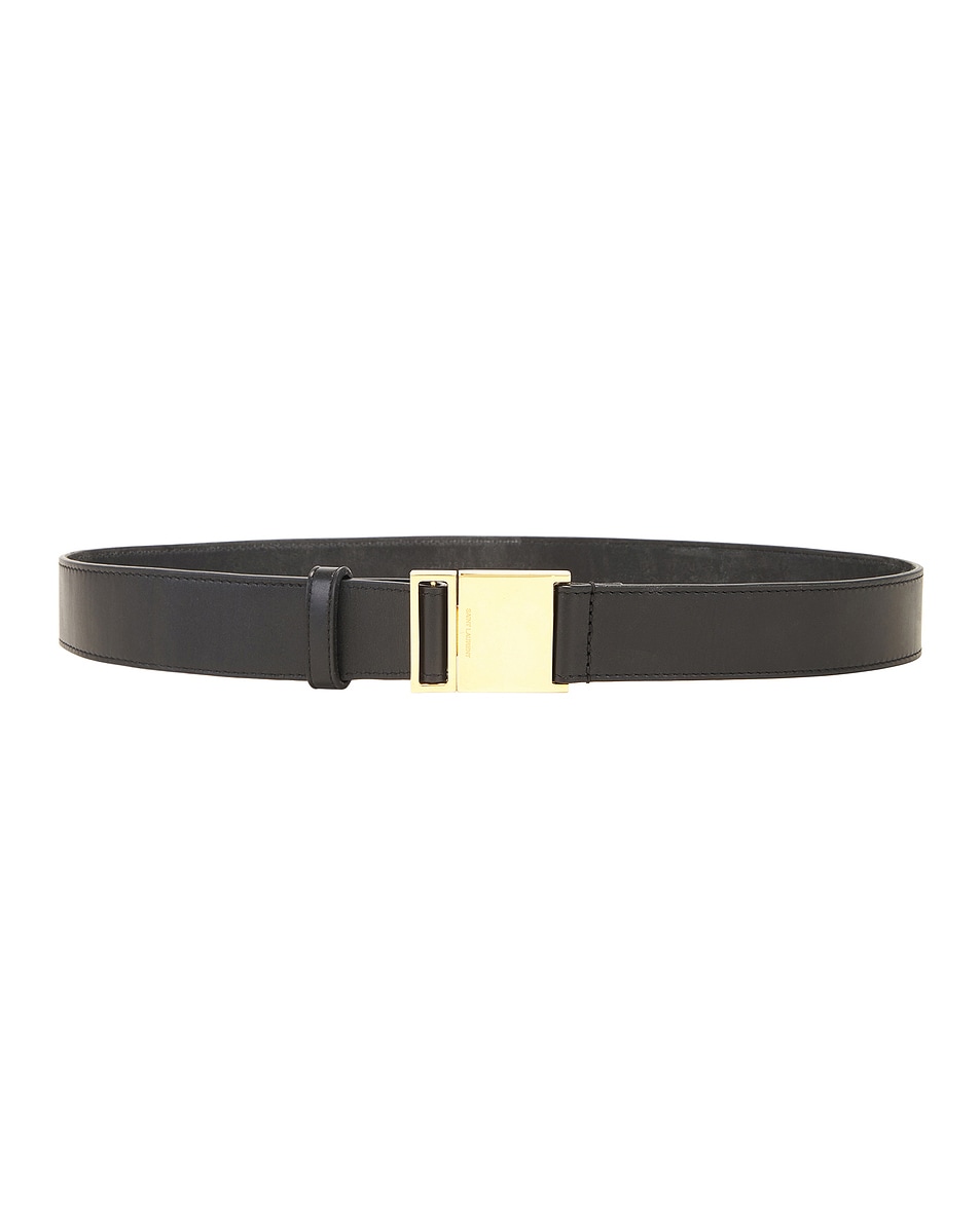 Image 1 of Saint Laurent Leather Belt in Nero