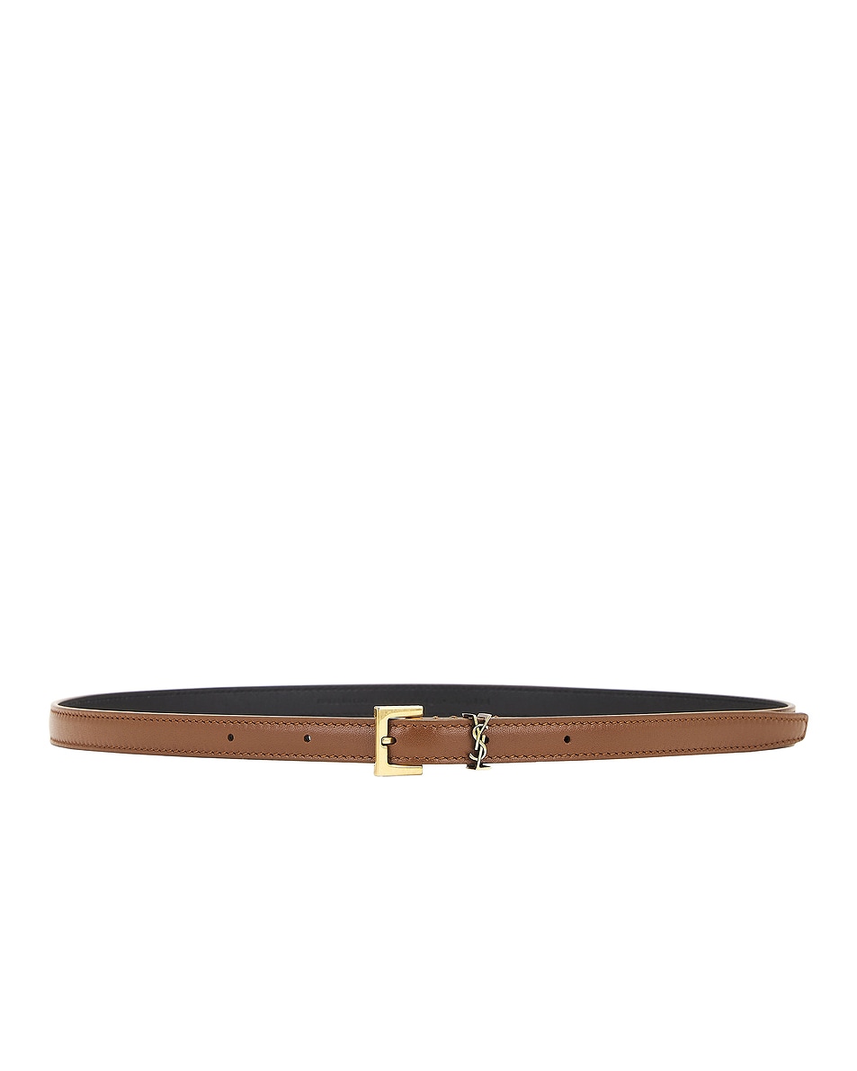 Image 1 of Saint Laurent Leather Belt in Ginger Bread