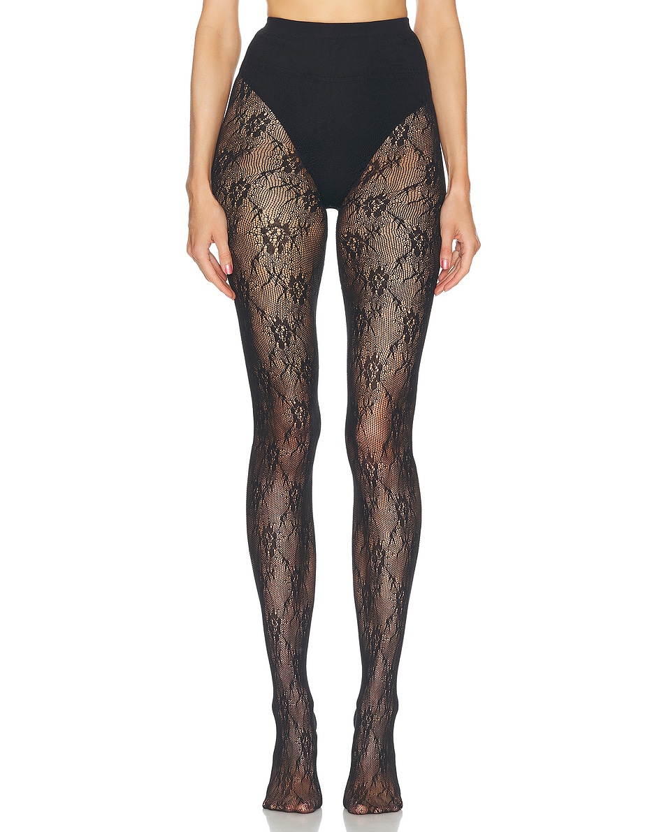 Image 1 of Saint Laurent Lace Stockings in Noir