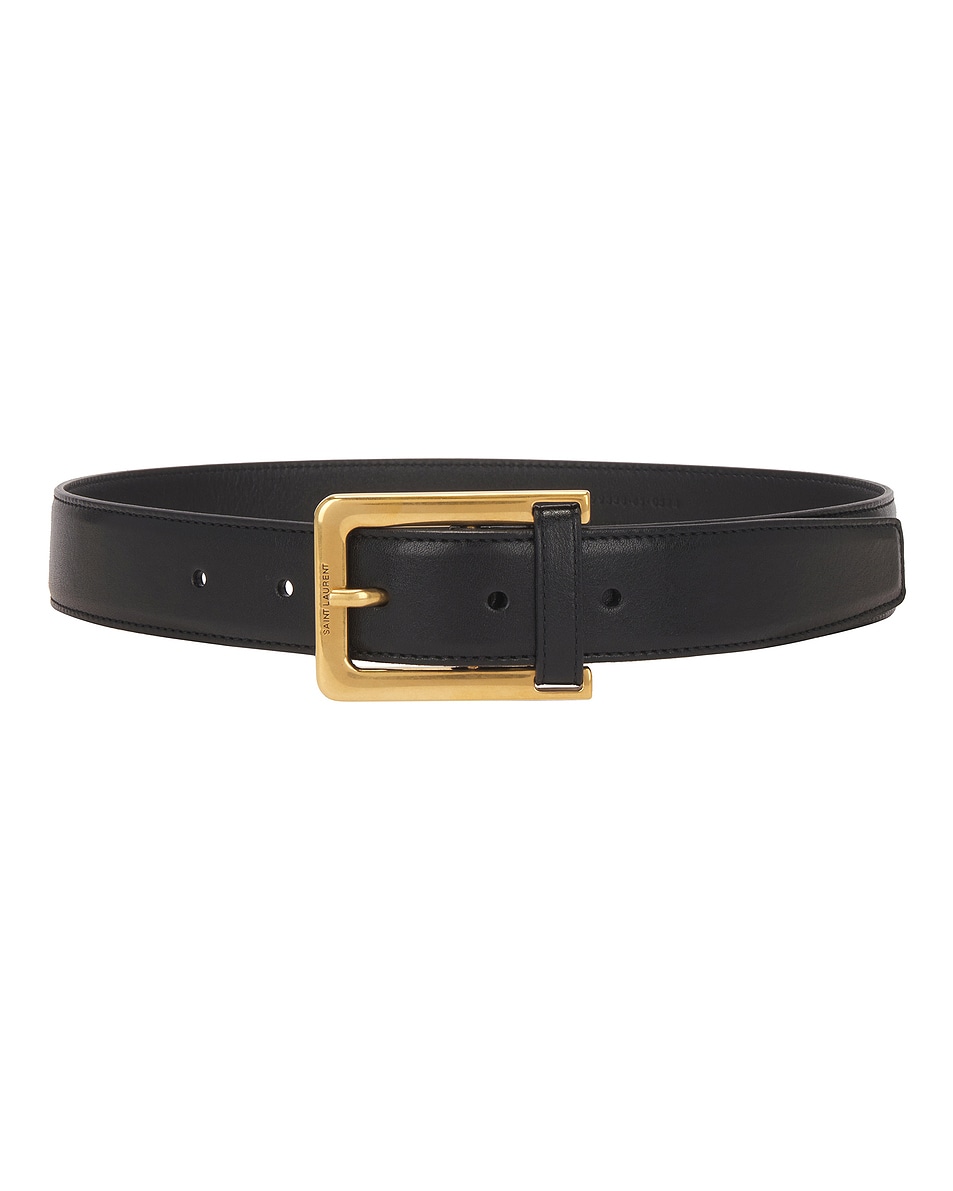 Image 1 of Saint Laurent Leather Belt in Nero