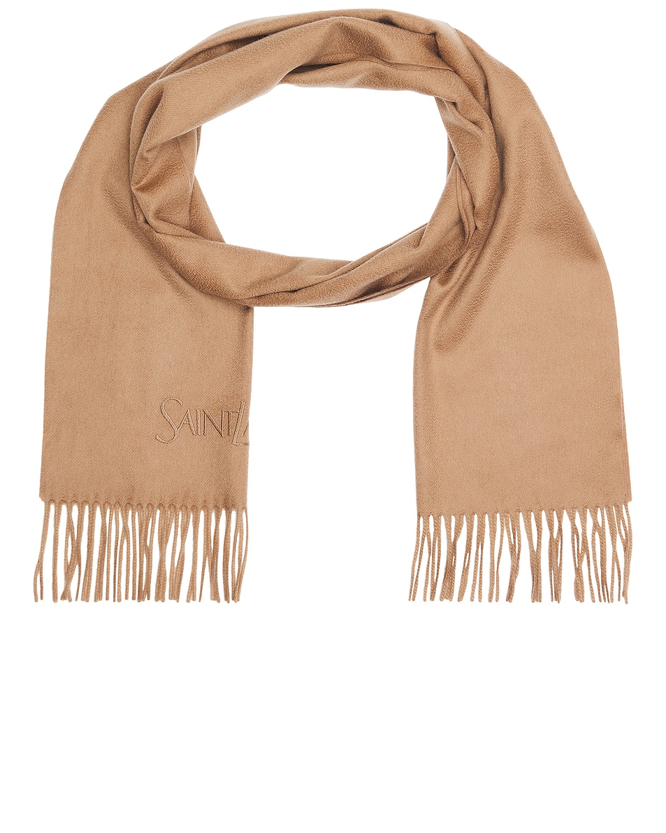 Image 1 of Saint Laurent Cashmere Scarf in Camel