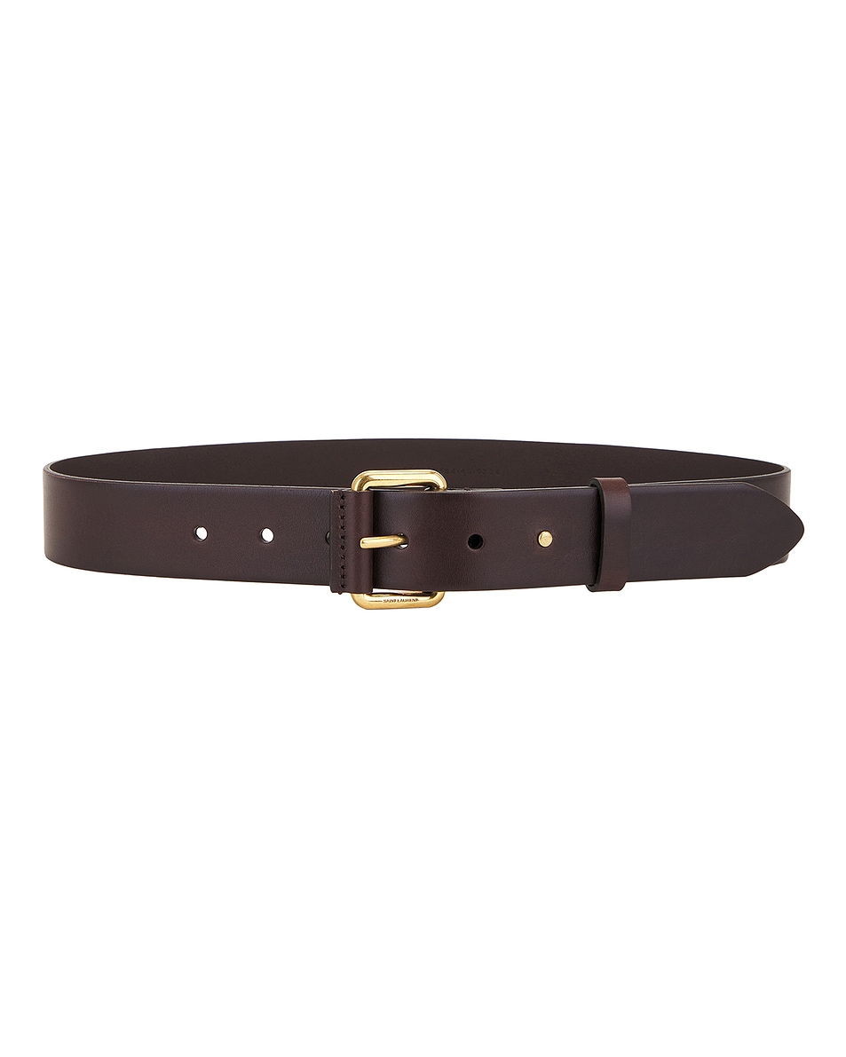 Image 1 of Saint Laurent Boucle Motorcycle Belt in Brown Oak