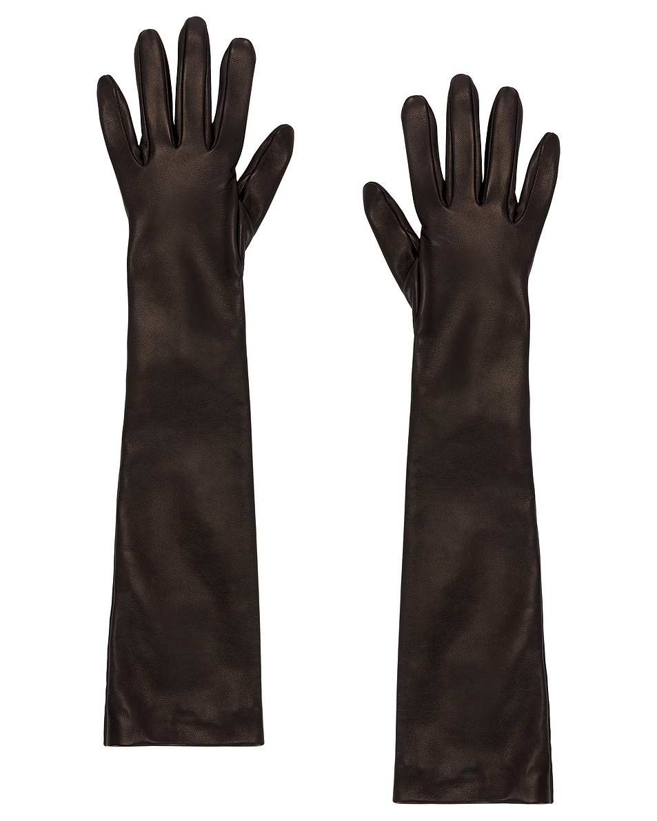 Image 1 of Saint Laurent Long Gloves in Black