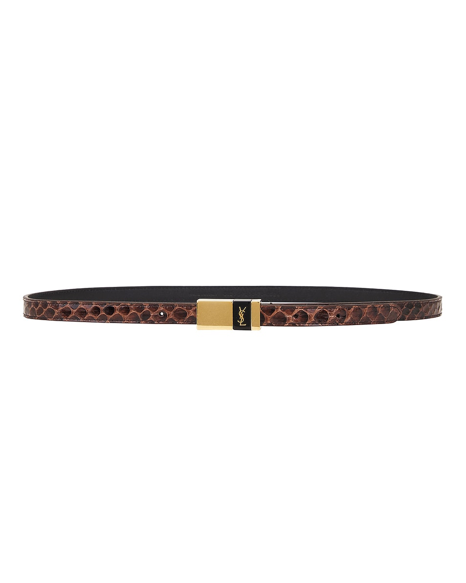 Image 1 of Saint Laurent Leather Belt in Lava & Dark Lava