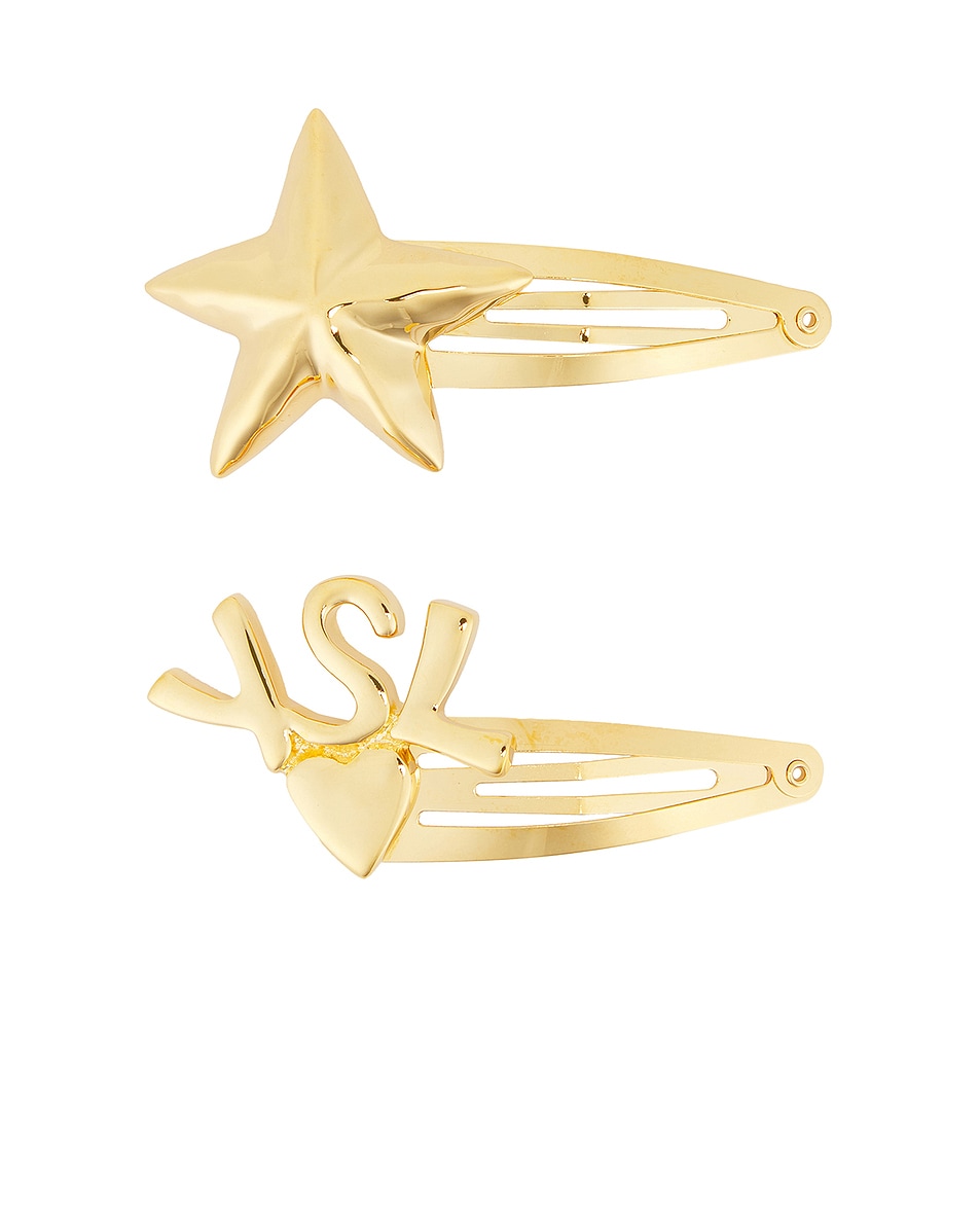 Image 1 of Saint Laurent Hair Clips in Dore