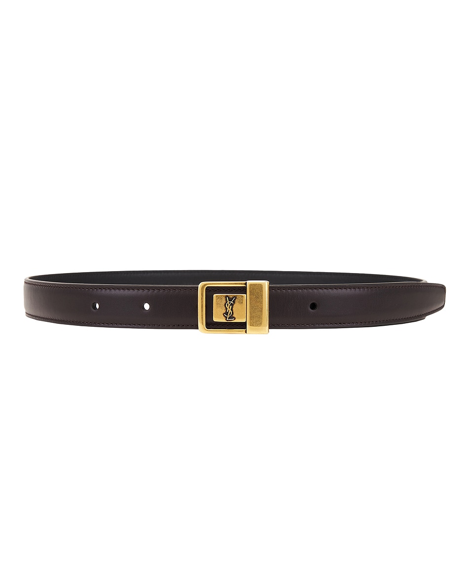 Image 1 of Saint Laurent Leather Belt in Brown Oak