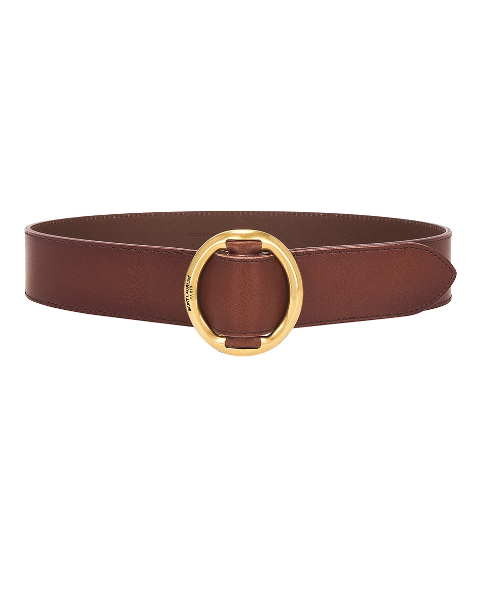 Image 1 of Saint Laurent Leather Belt in Dark Brown Chocolate