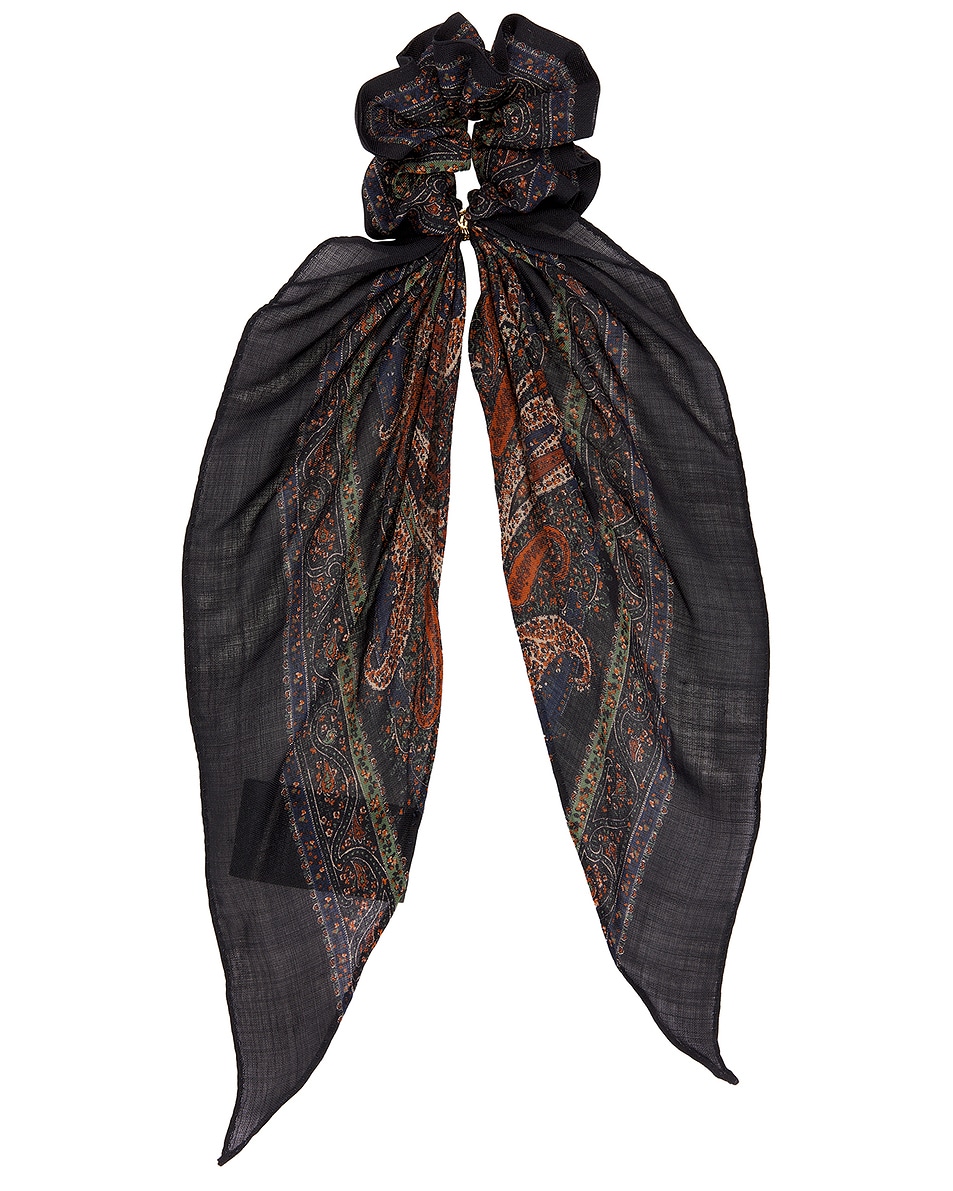 Image 1 of Saint Laurent Hair Scrunchie in Royal & Gold