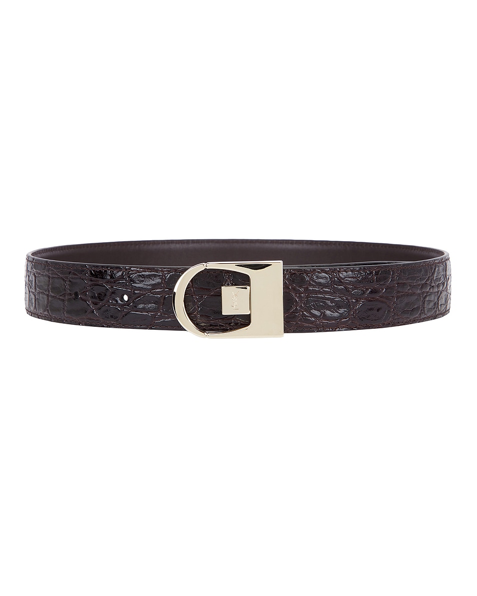 Image 1 of Saint Laurent Ceinture Reversible Belt in Fondente