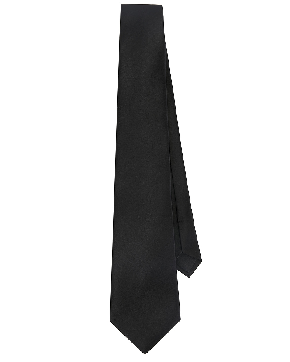 Image 1 of Saint Laurent Satin Tie in Black