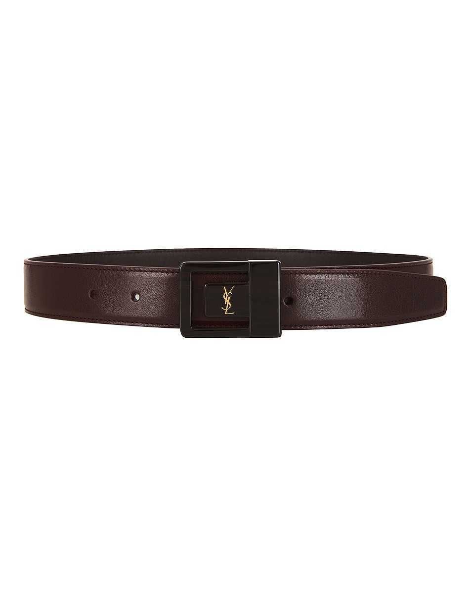 Image 1 of Saint Laurent Ceinture La 66 Belt in Red Tan & Brown