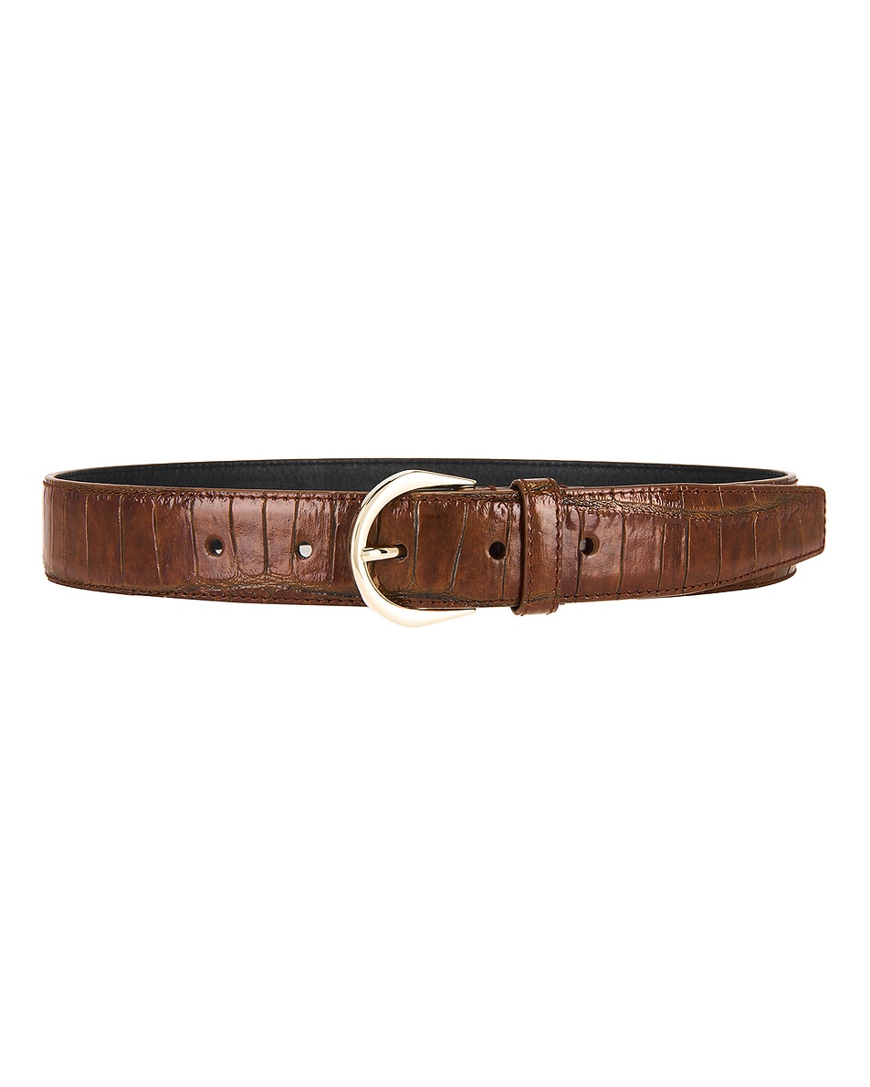 Image 1 of Saint Laurent Ceinture Croissant De Lune Belt in Vegetal Brown