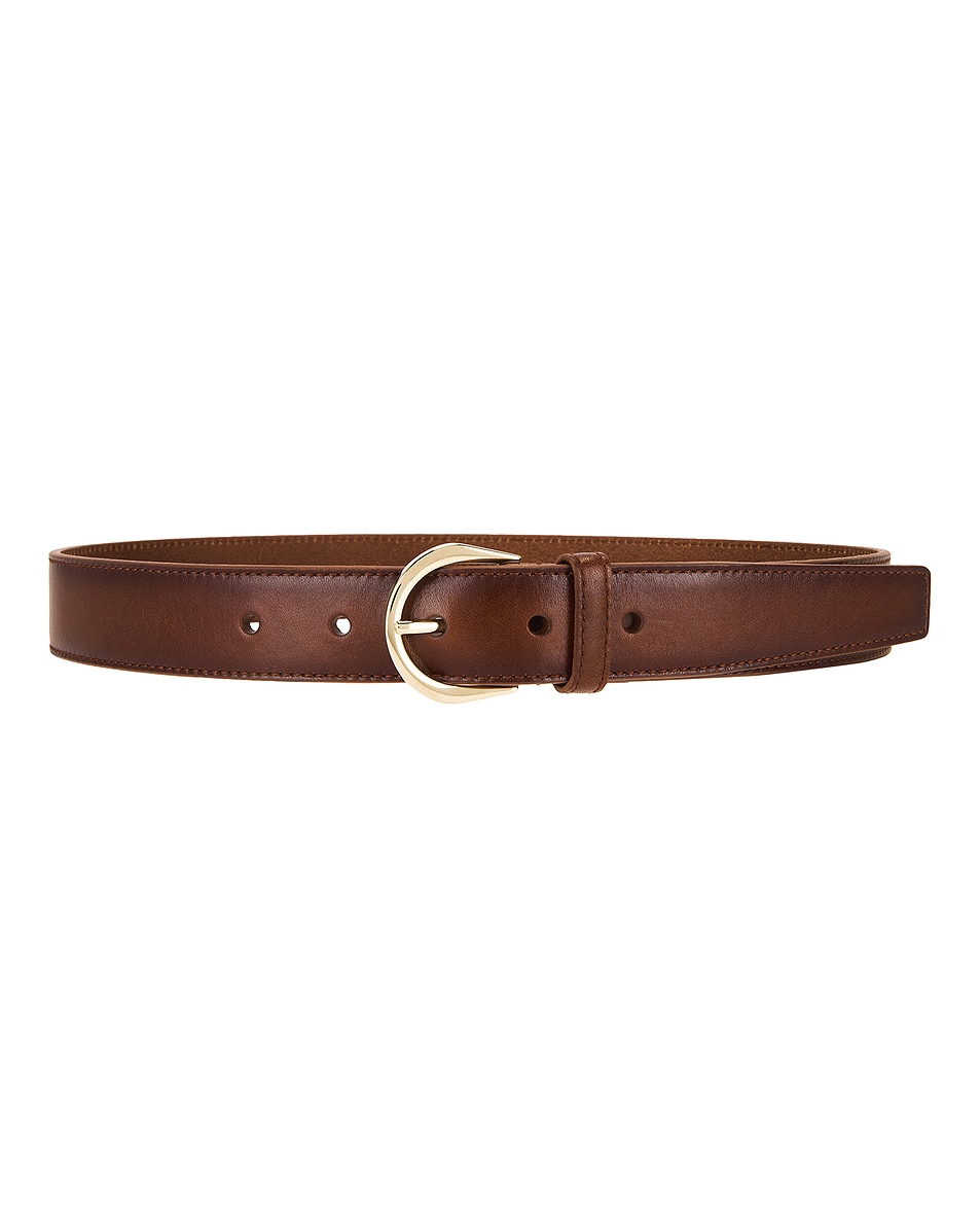 Image 1 of Saint Laurent Ceinture Croissant De Lune Belt in Dark Wet Clay