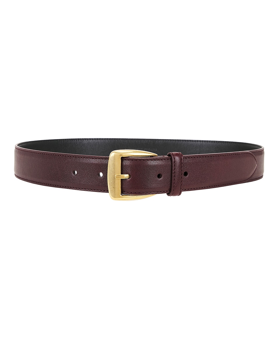 Image 1 of Saint Laurent Textured Leather Belt in Hot Wine