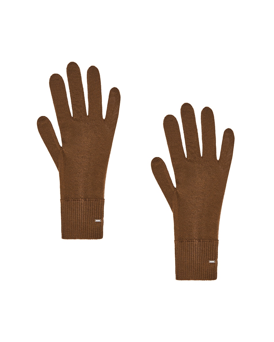 Image 1 of Saint Laurent Knit Gloves in Beige
