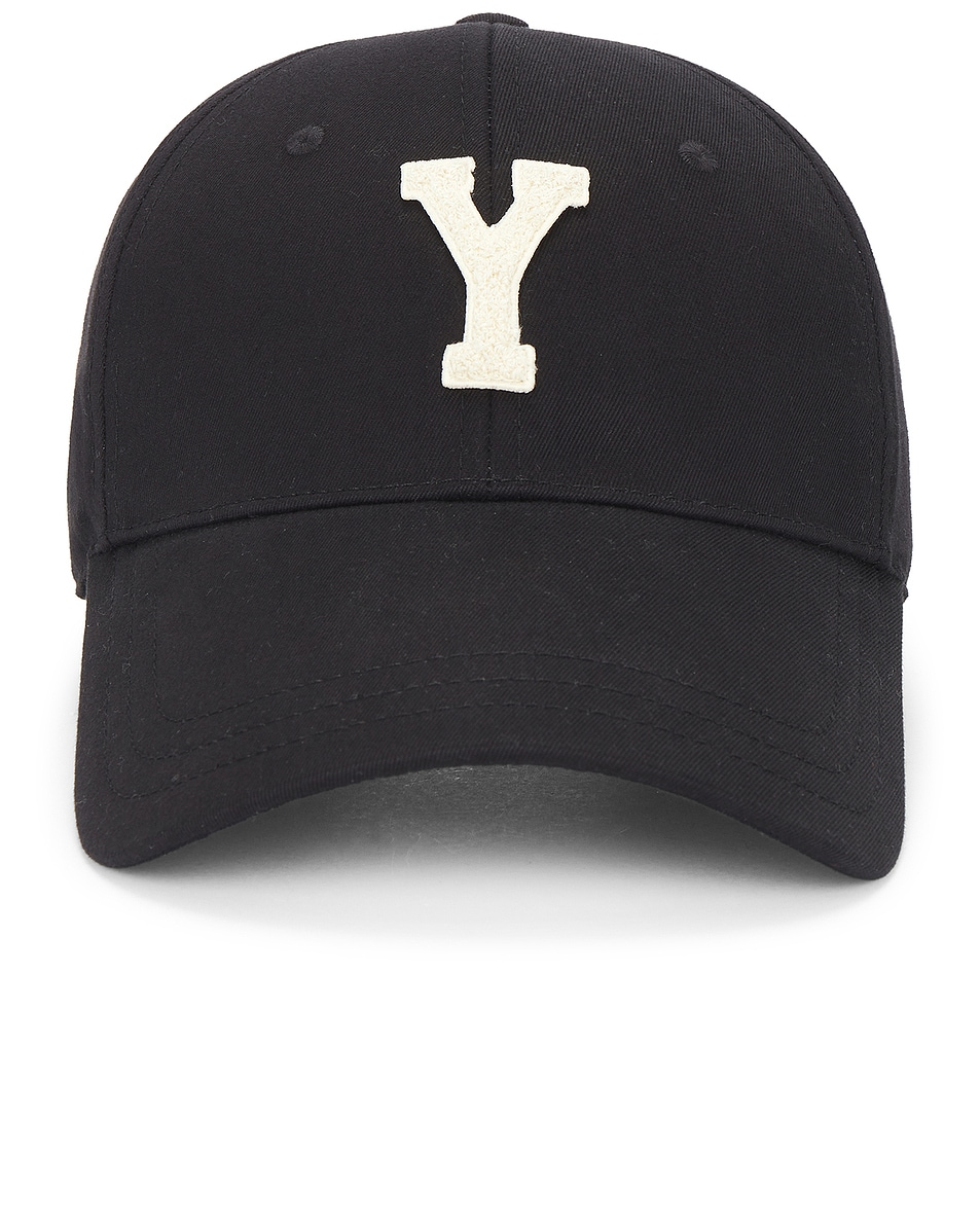 Image 1 of Saint Laurent Baseball Hat in Black & Ivory