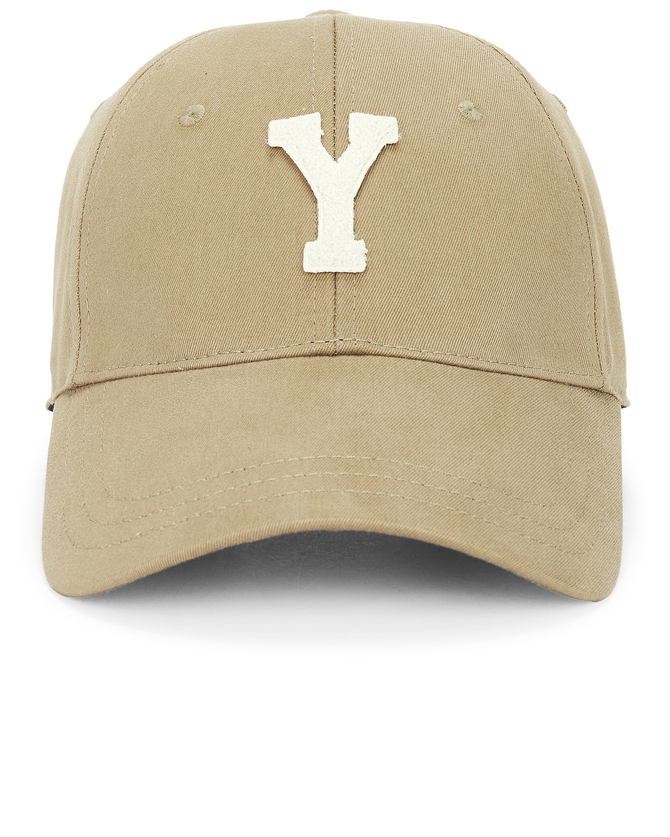 Image 1 of Saint Laurent Baseball Hat in Kaki & Ivory