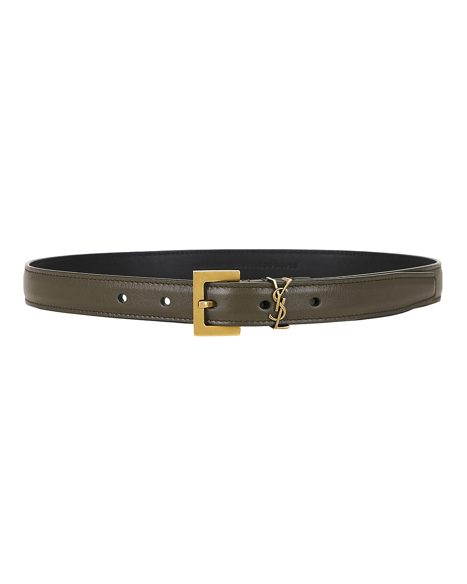 Image 1 of Saint Laurent Cassandre Belt in Artichocke Green