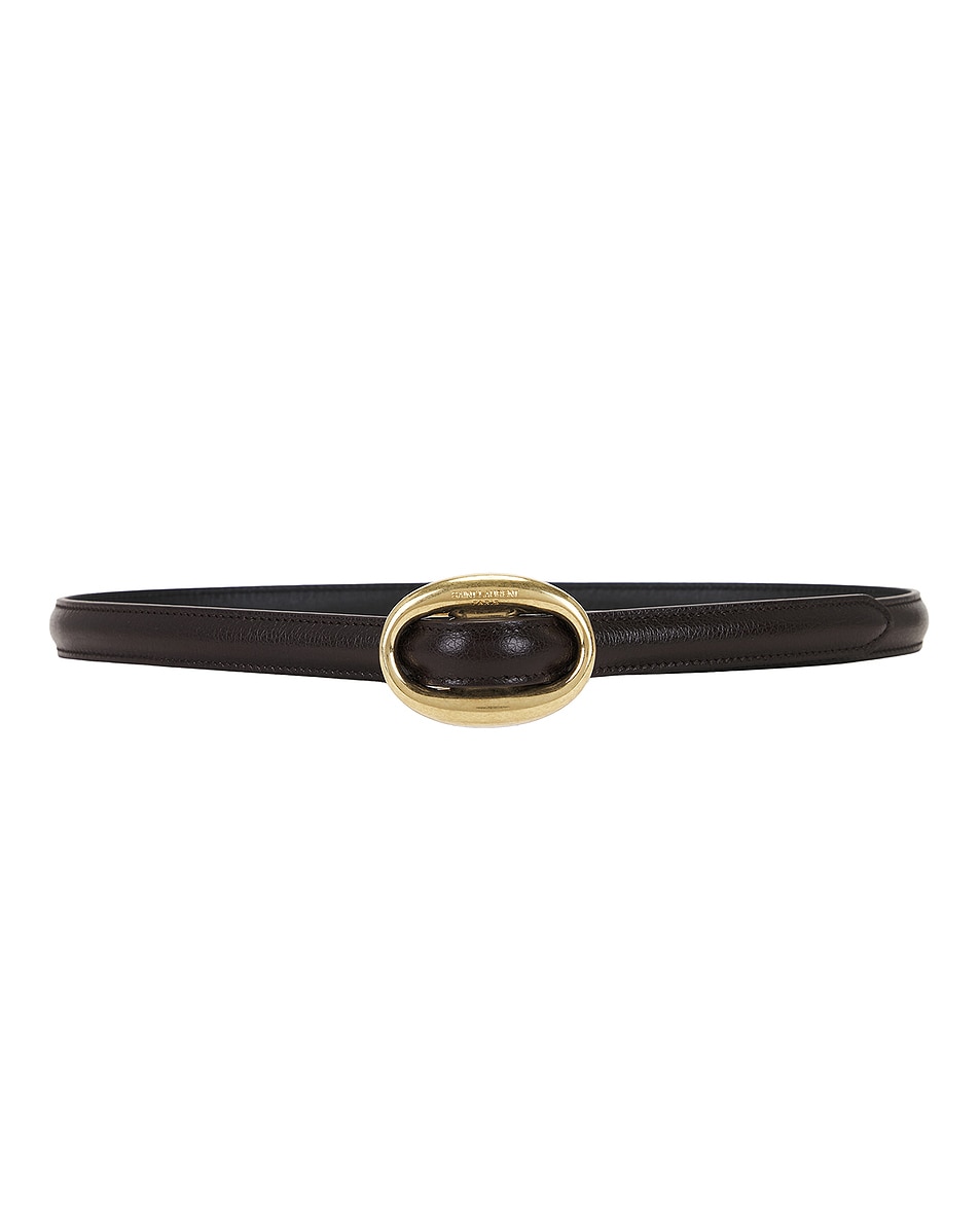 Image 1 of Saint Laurent Oval Buckle Thin Belt in Mountain Rock