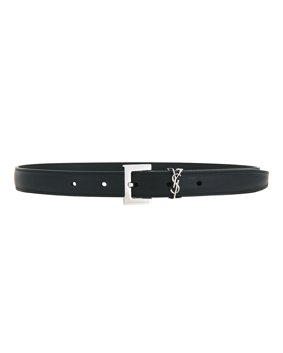 Image 1 of Saint Laurent Cassandre Belt in Nero