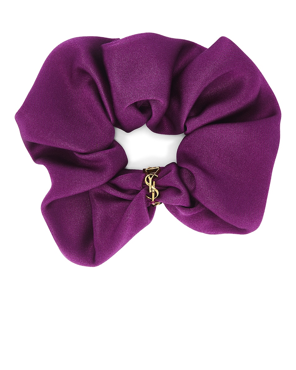 Image 1 of Saint Laurent Logo Scrunchie in Magenta