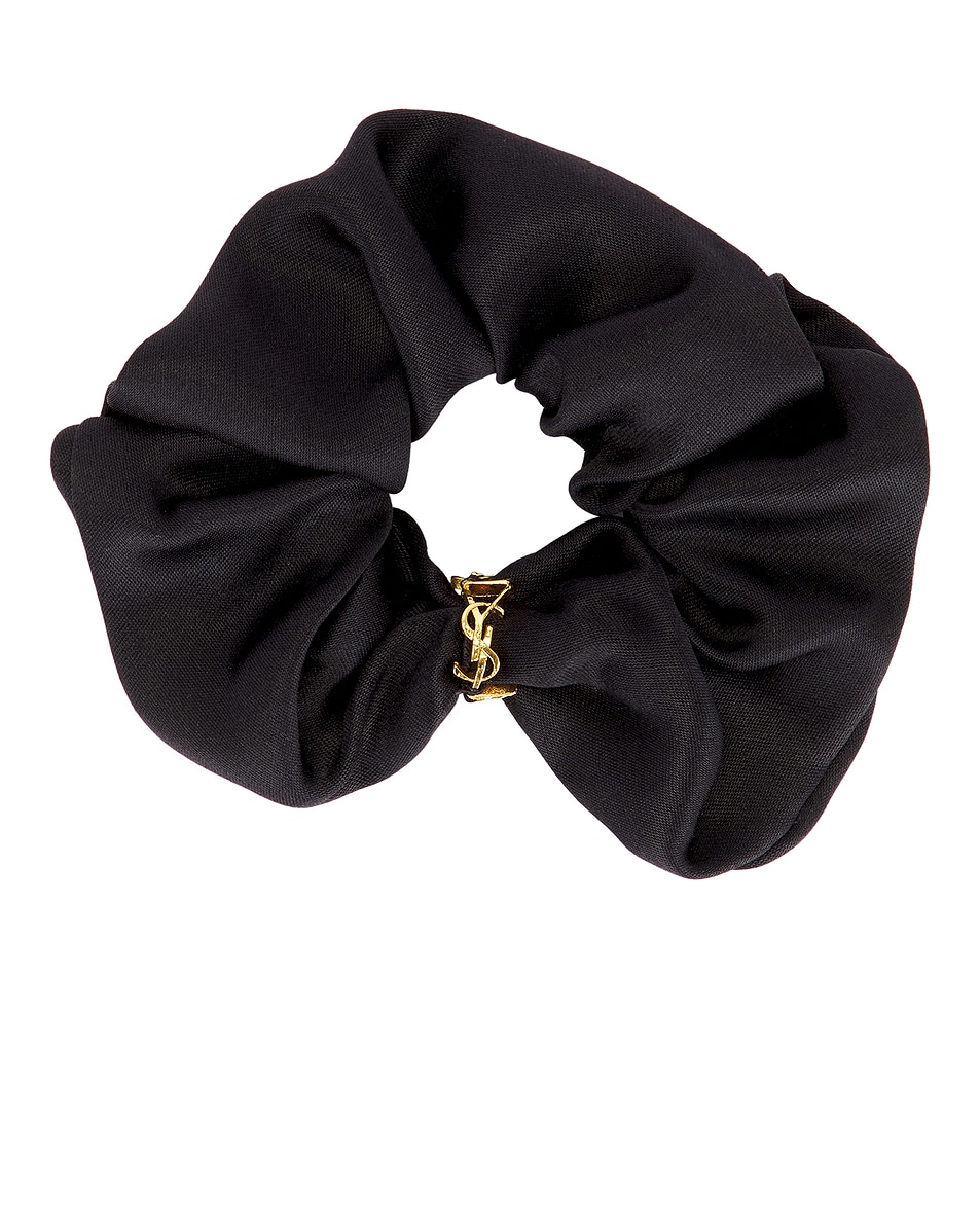 Image 1 of Saint Laurent Logo Scrunchie in Nero