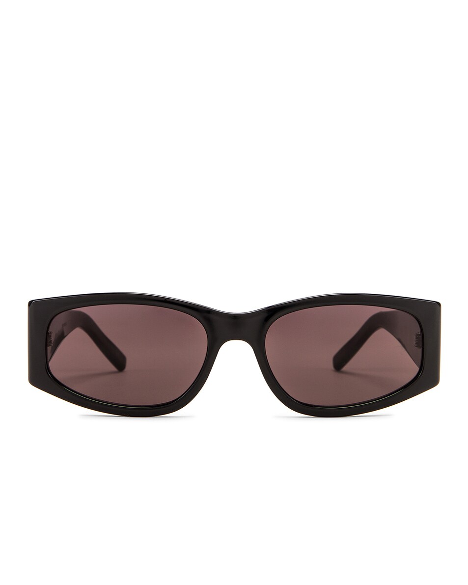 Image 1 of Saint Laurent Rectangular Sunglasses in Shiny Black
