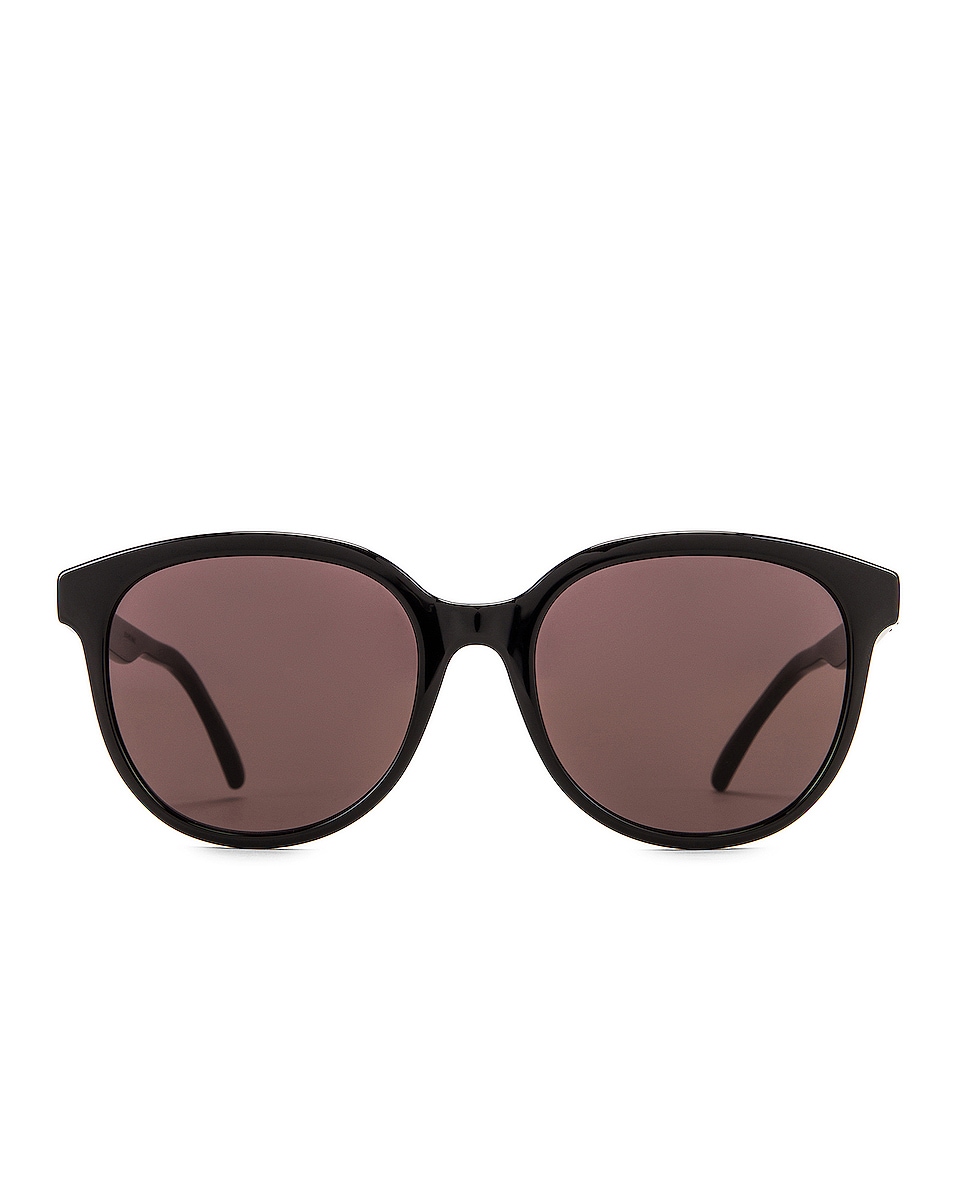 Image 1 of Saint Laurent Round Sunglasses in Shiny Black