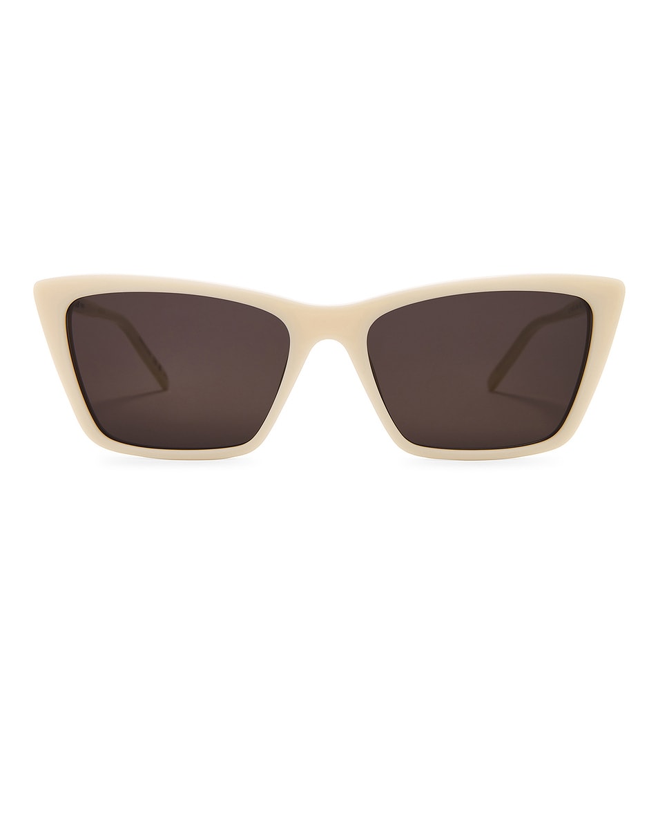 Image 1 of Saint Laurent Square Sunglasses in Ivory & Black