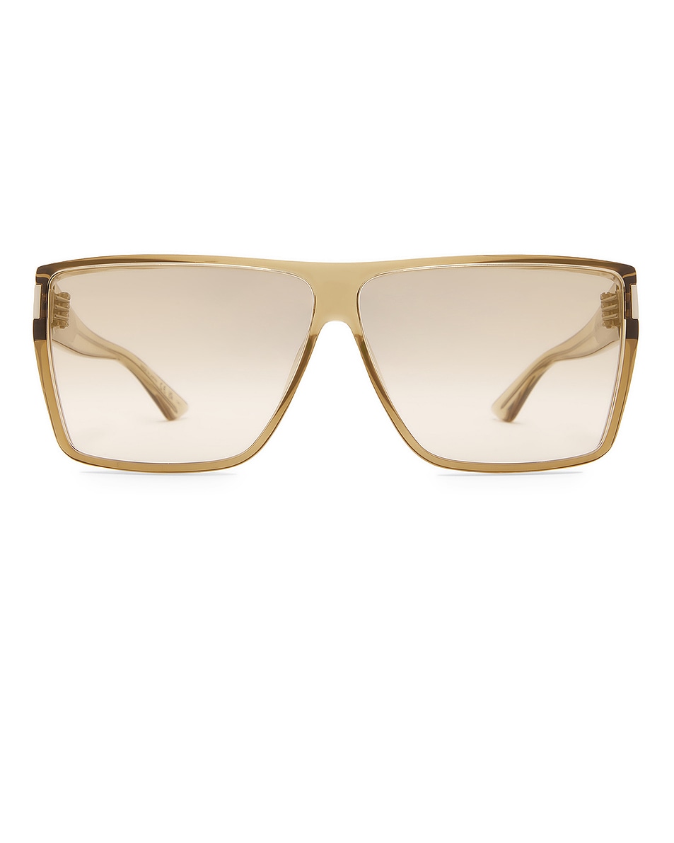 Image 1 of Saint Laurent Square Sunglasses in Yellow & Brown