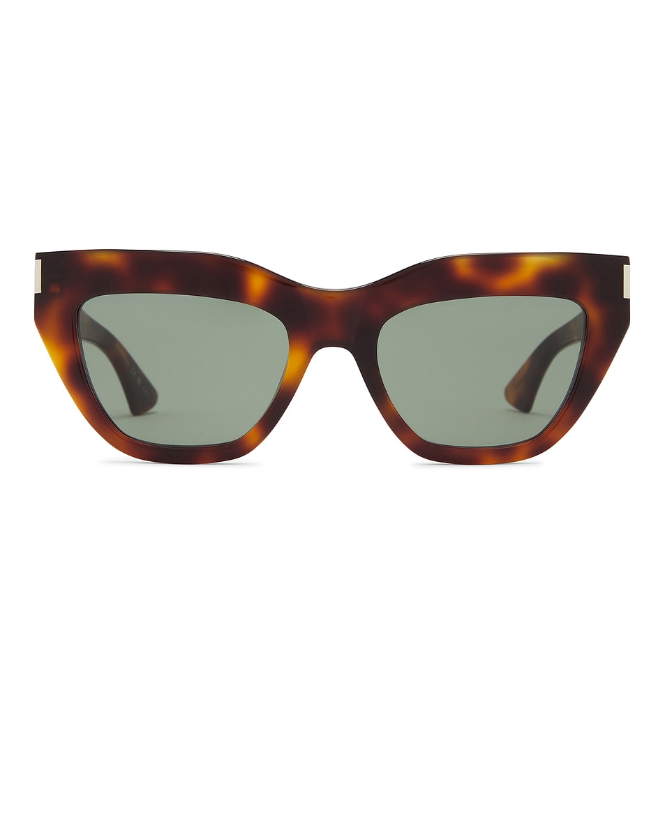 Image 1 of Saint Laurent Cat Eye Sunglasses in Havana & Green