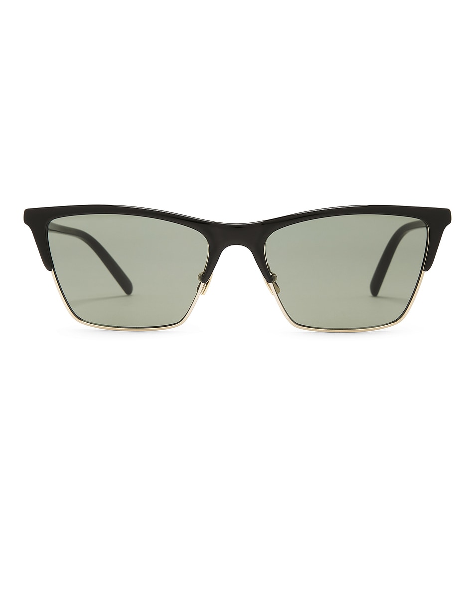 Image 1 of Saint Laurent Vintage Clubmaster Sunglasses in Black & Green