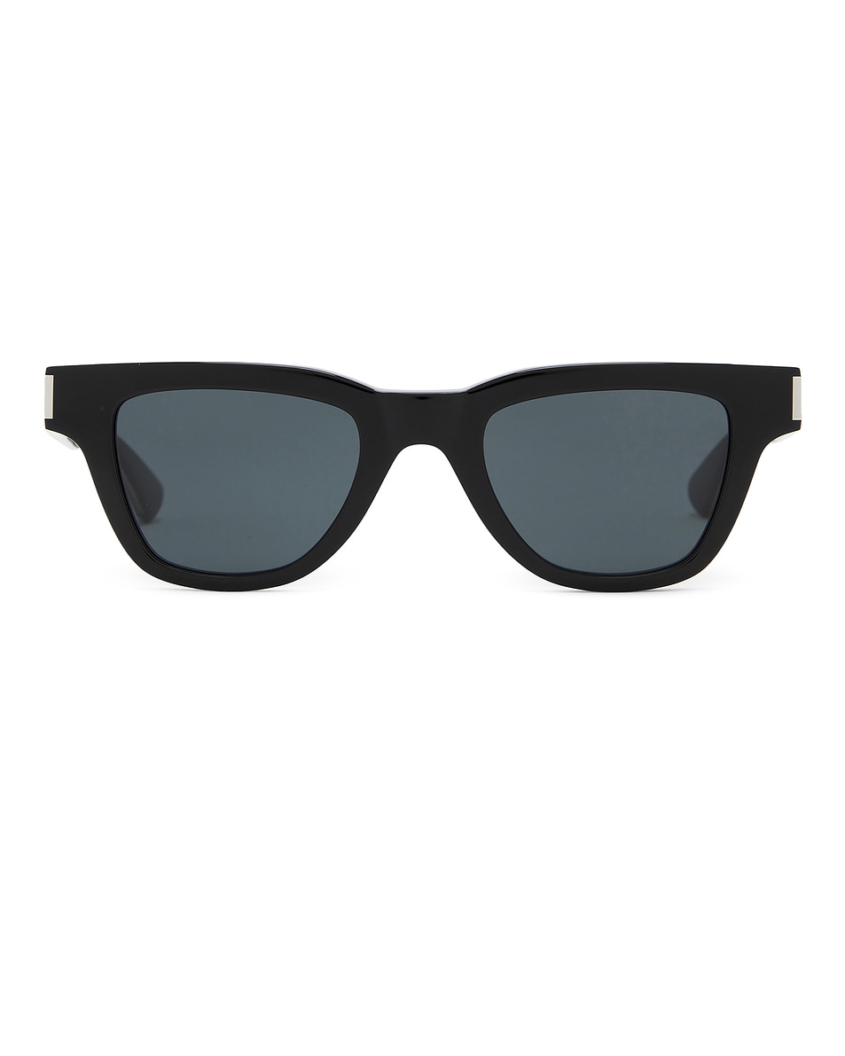 Image 1 of Saint Laurent Square Sunglasses in Black, Crystal, & Black