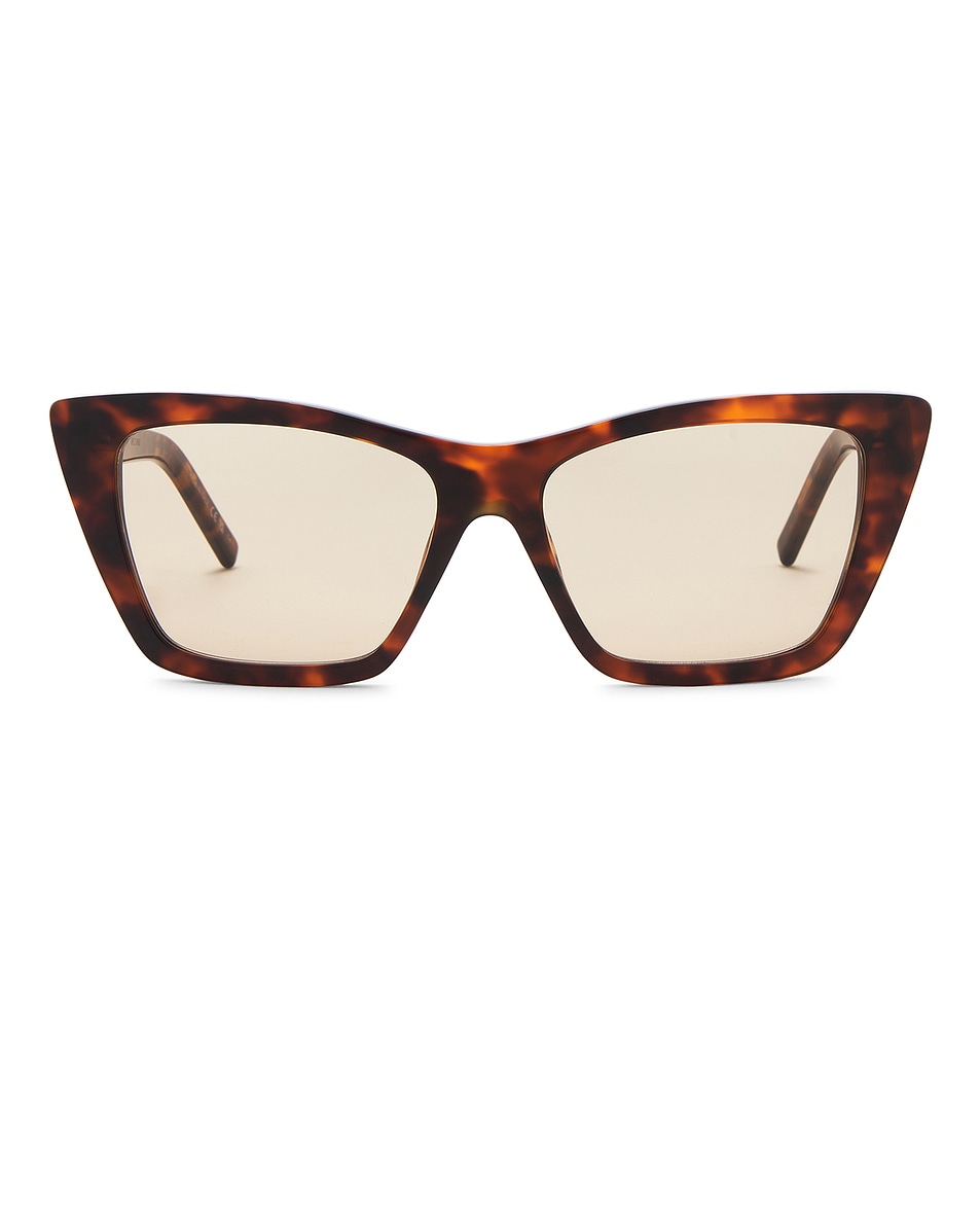 Image 1 of Saint Laurent Cat Eye Sunglasses in Havana & Brown