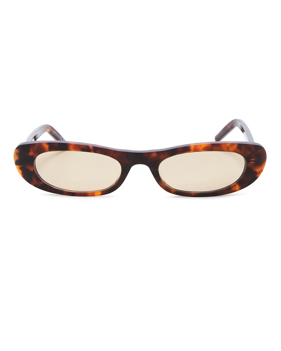Image 1 of Saint Laurent Rectangular Sunglasses in Havana & Brown