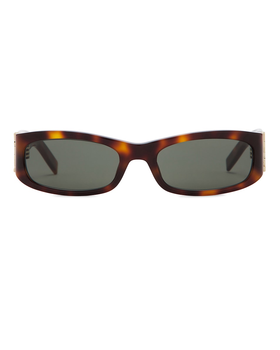 Image 1 of Saint Laurent Rectangular Sunglasses in Havana & Grey