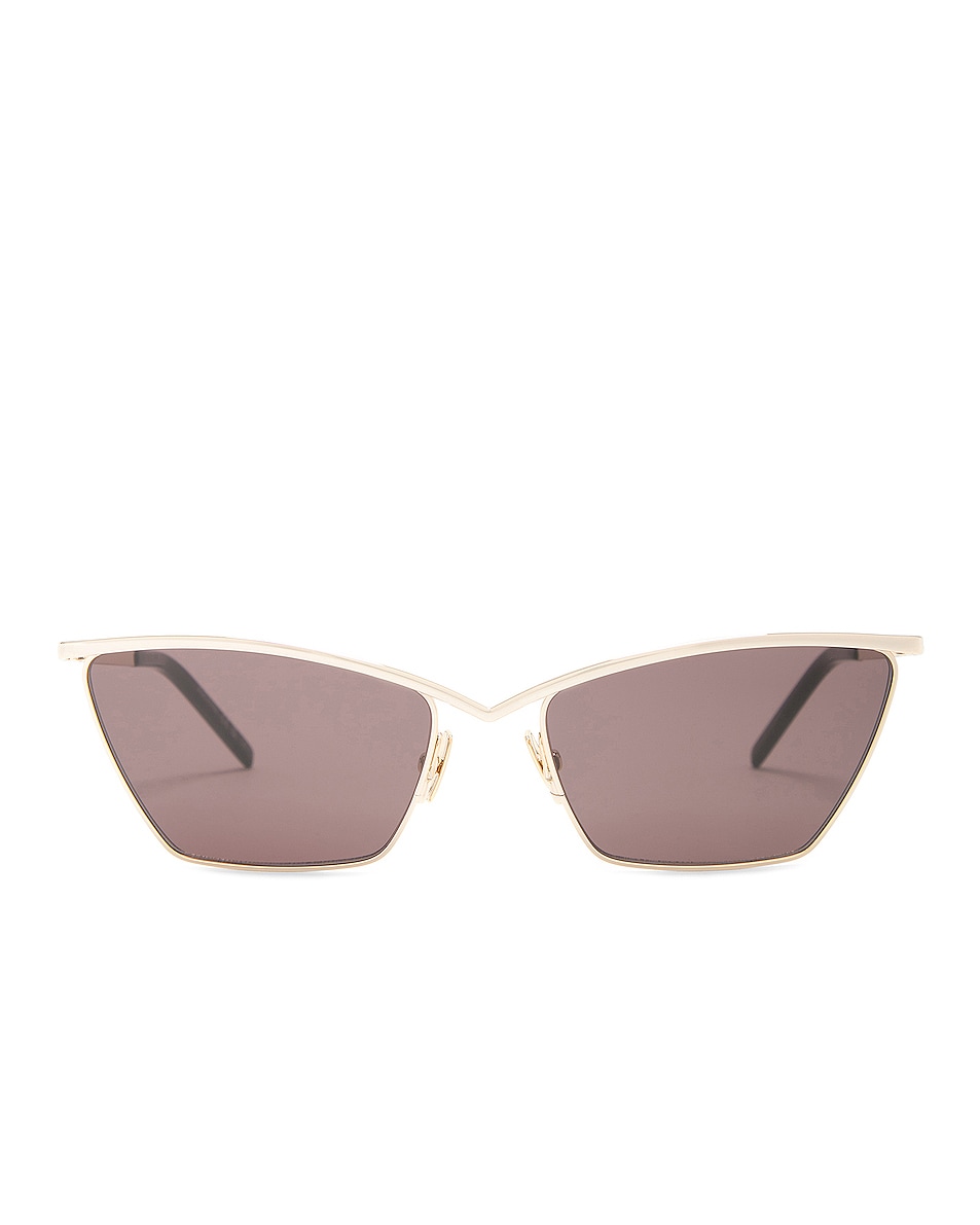 Image 1 of Saint Laurent Cat Eye Sunglasses in Gold & Black