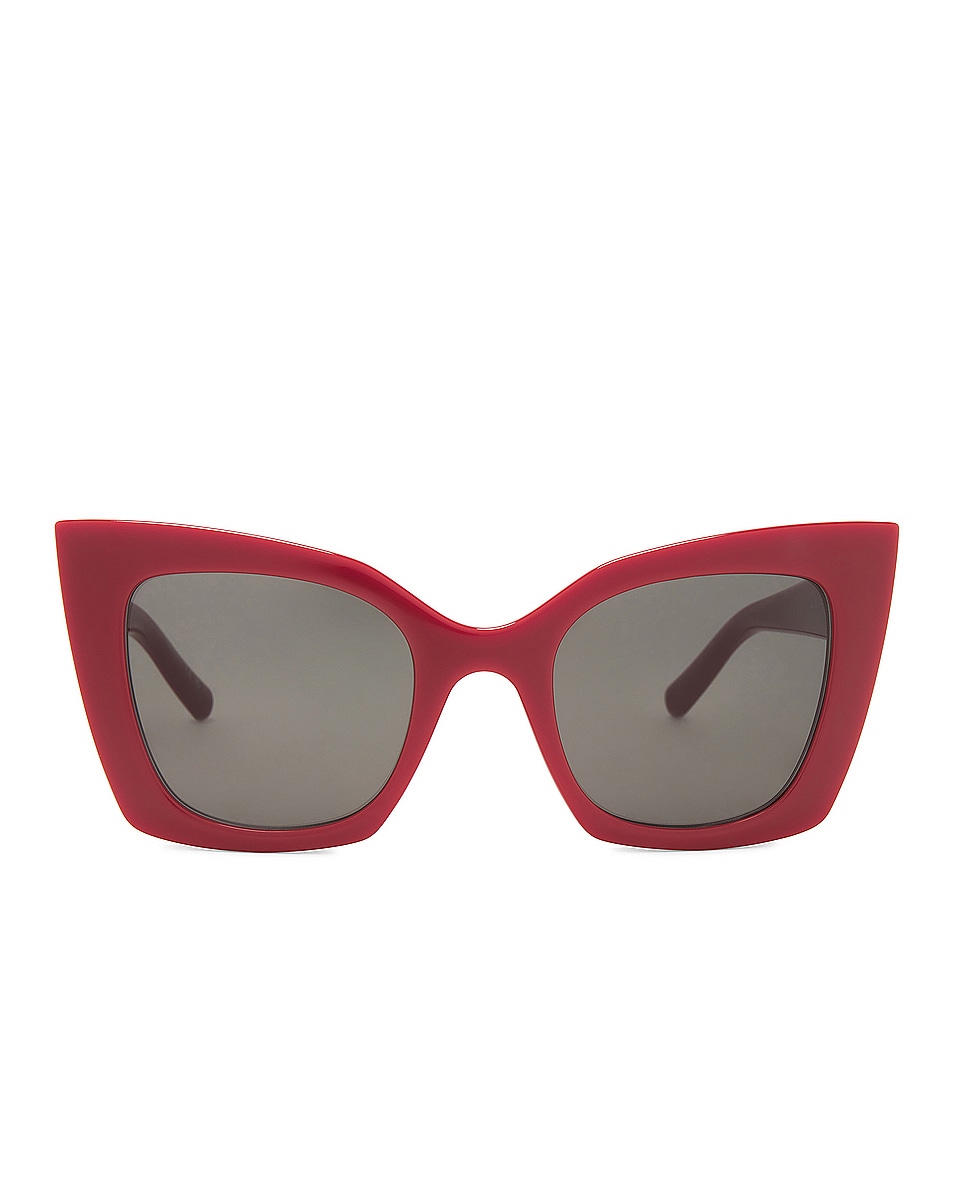 Image 1 of Saint Laurent Cat Eye Sunglasses in Red & Grey
