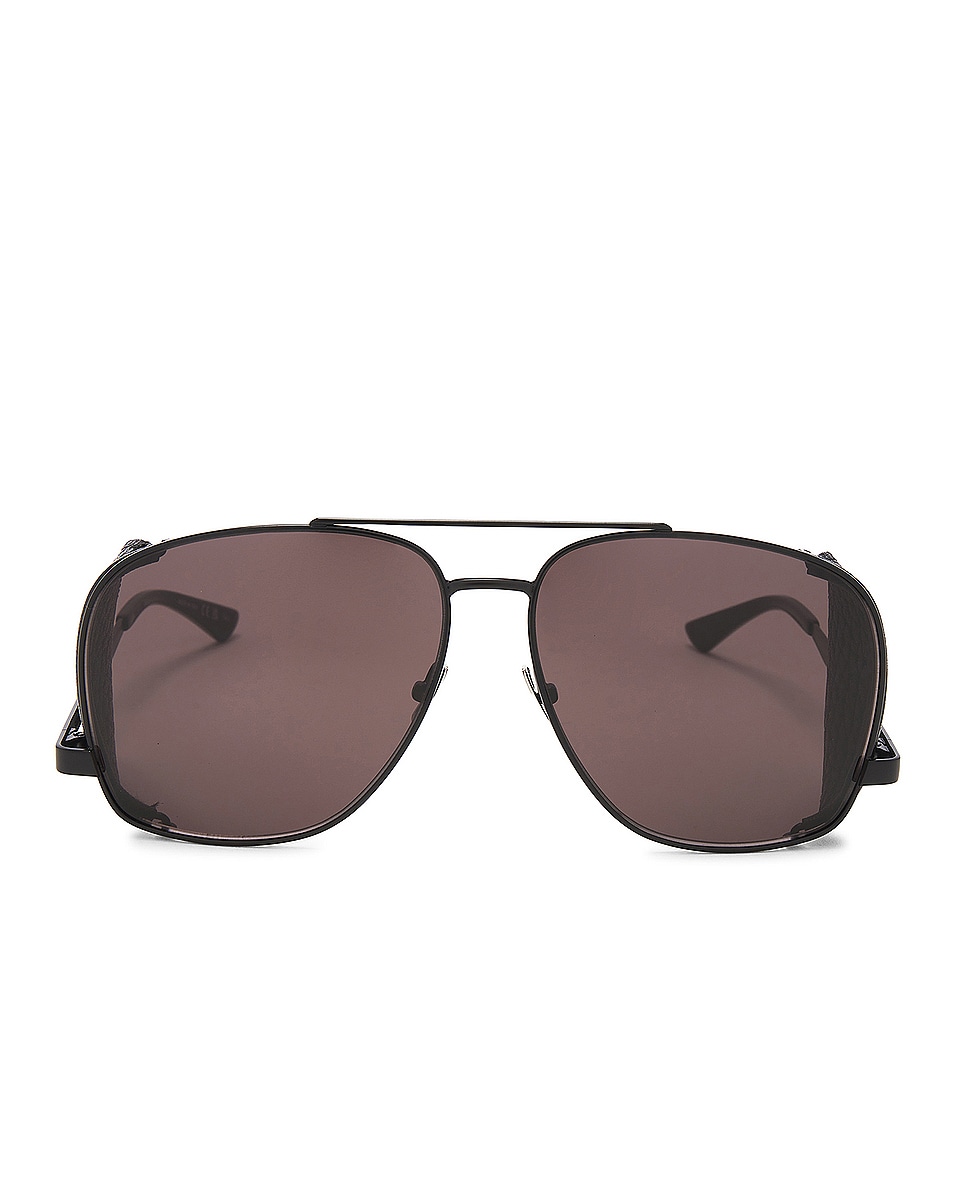 Image 1 of Saint Laurent Leon Spoiler Sunglasses in Black