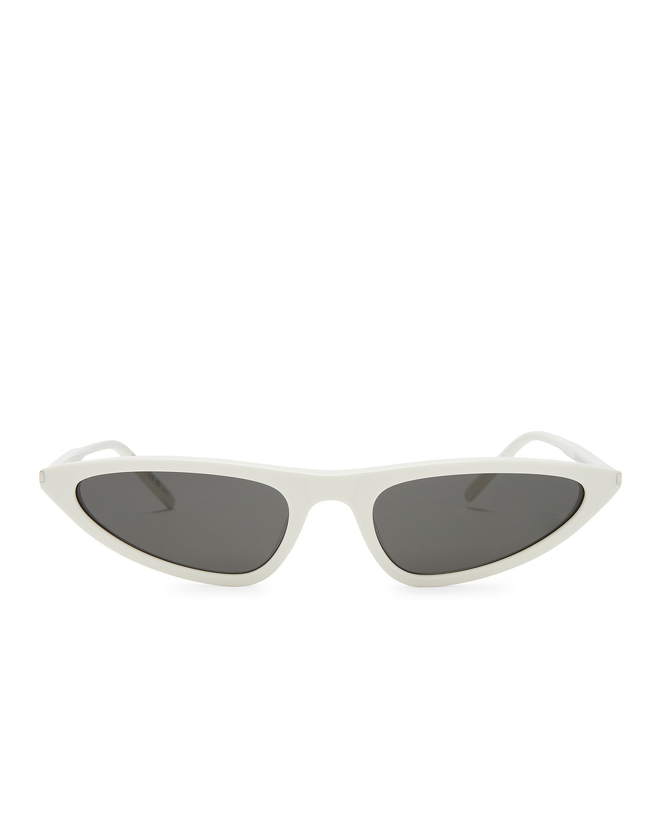 Image 1 of Saint Laurent Skinny Sunglasses in White & Grey