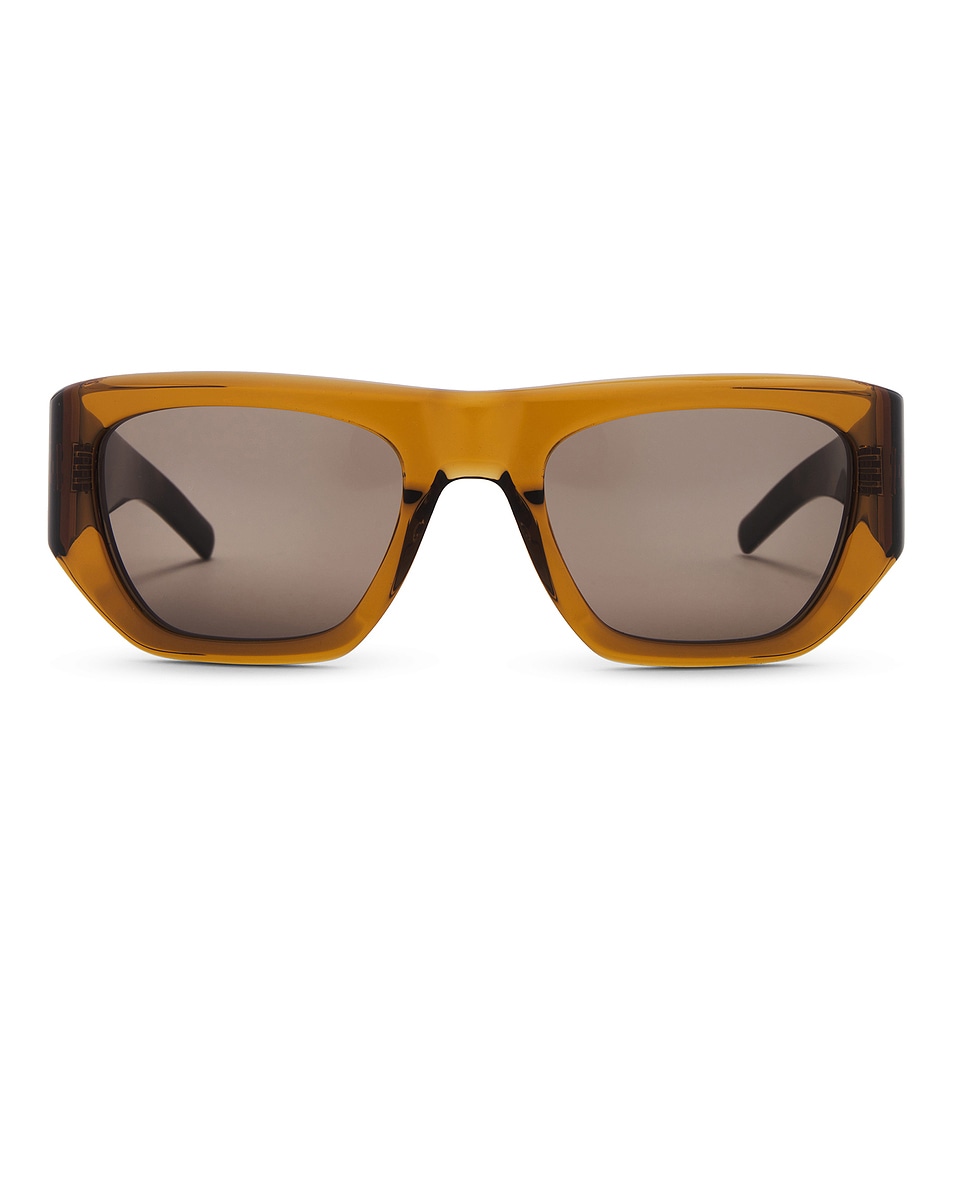 Image 1 of Saint Laurent Square Sunglasses in Brown & Havana