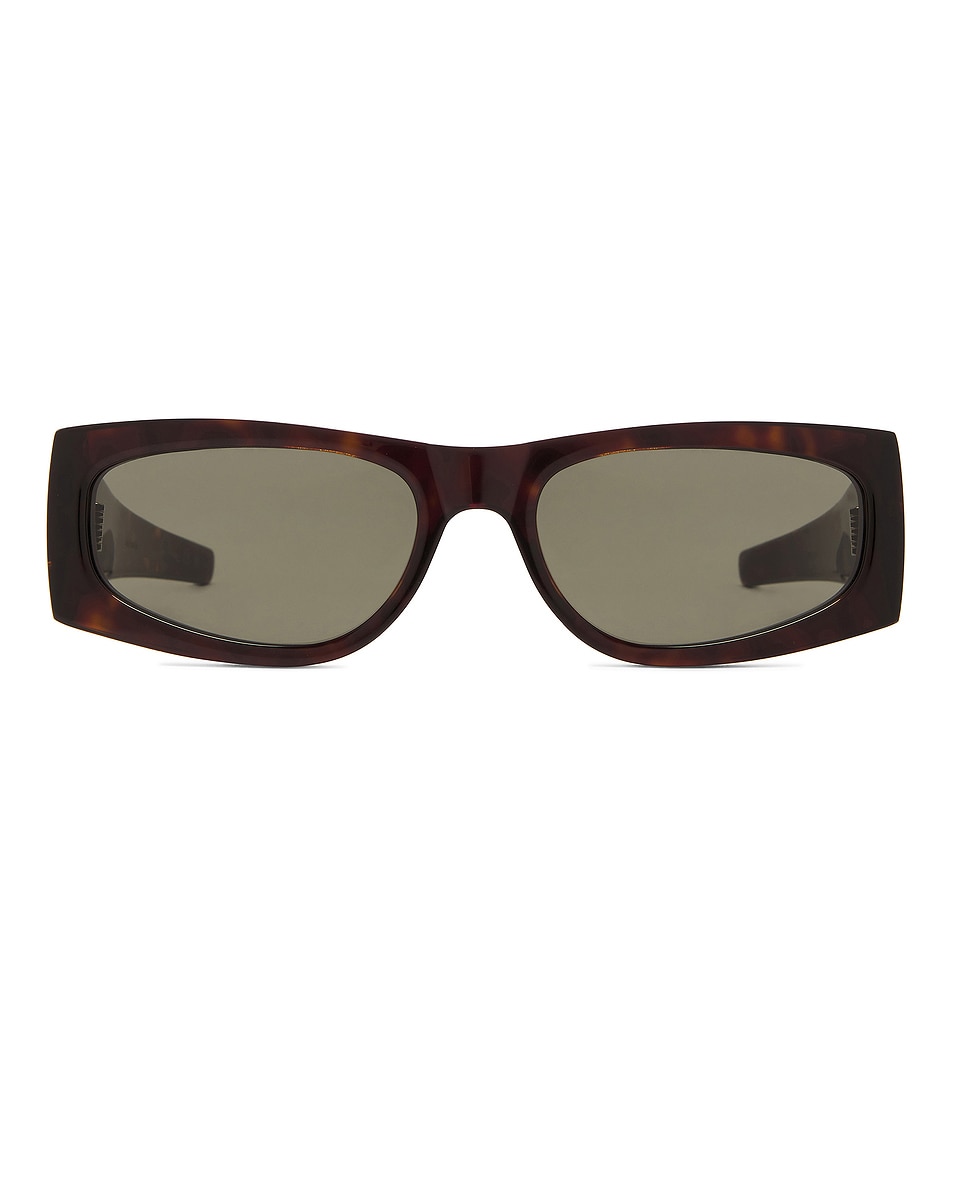 Image 1 of Saint Laurent Rectangle Sunglasses in Havana & Grey