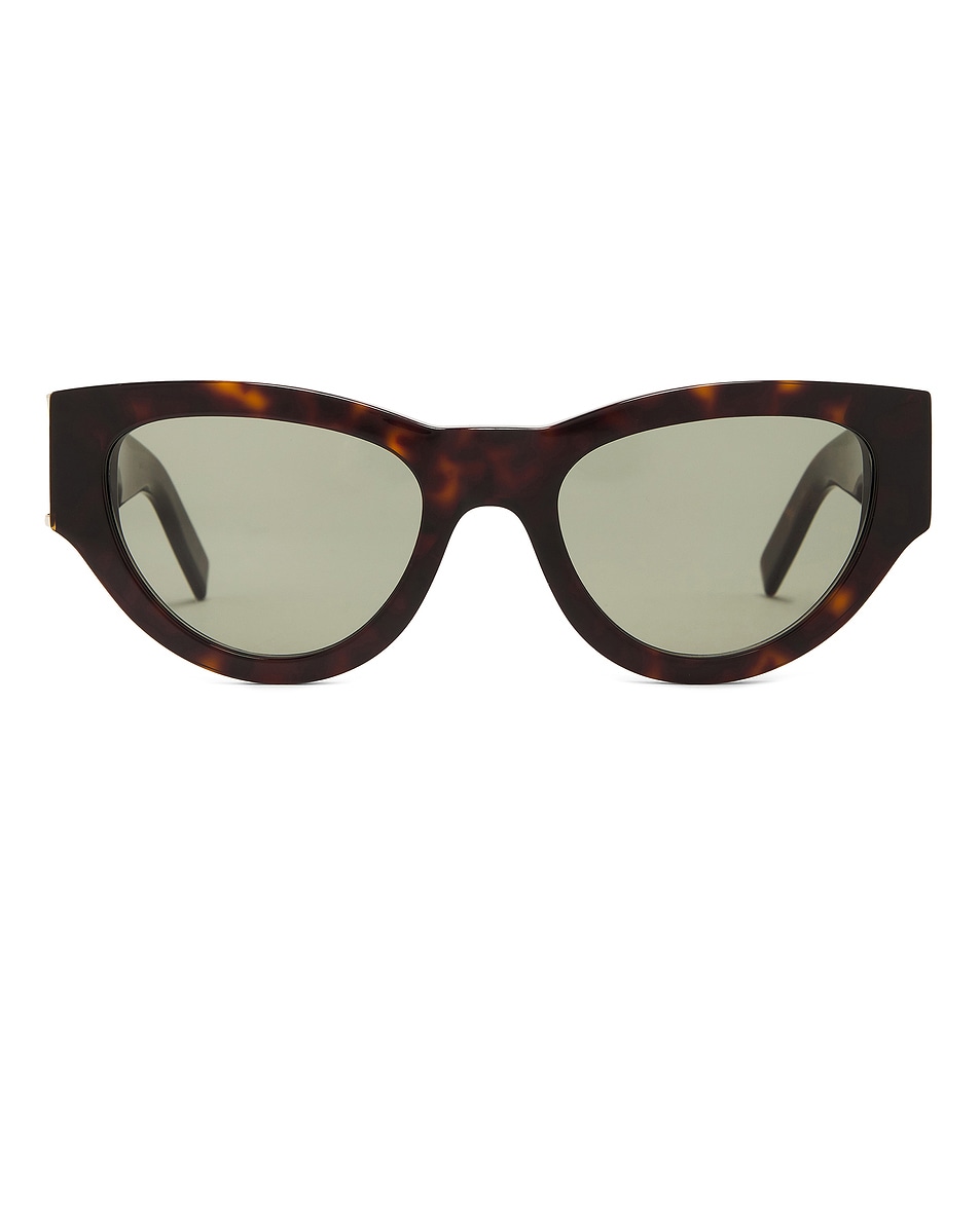 Image 1 of Saint Laurent Cat Eye Sunglasses in Havana & Green