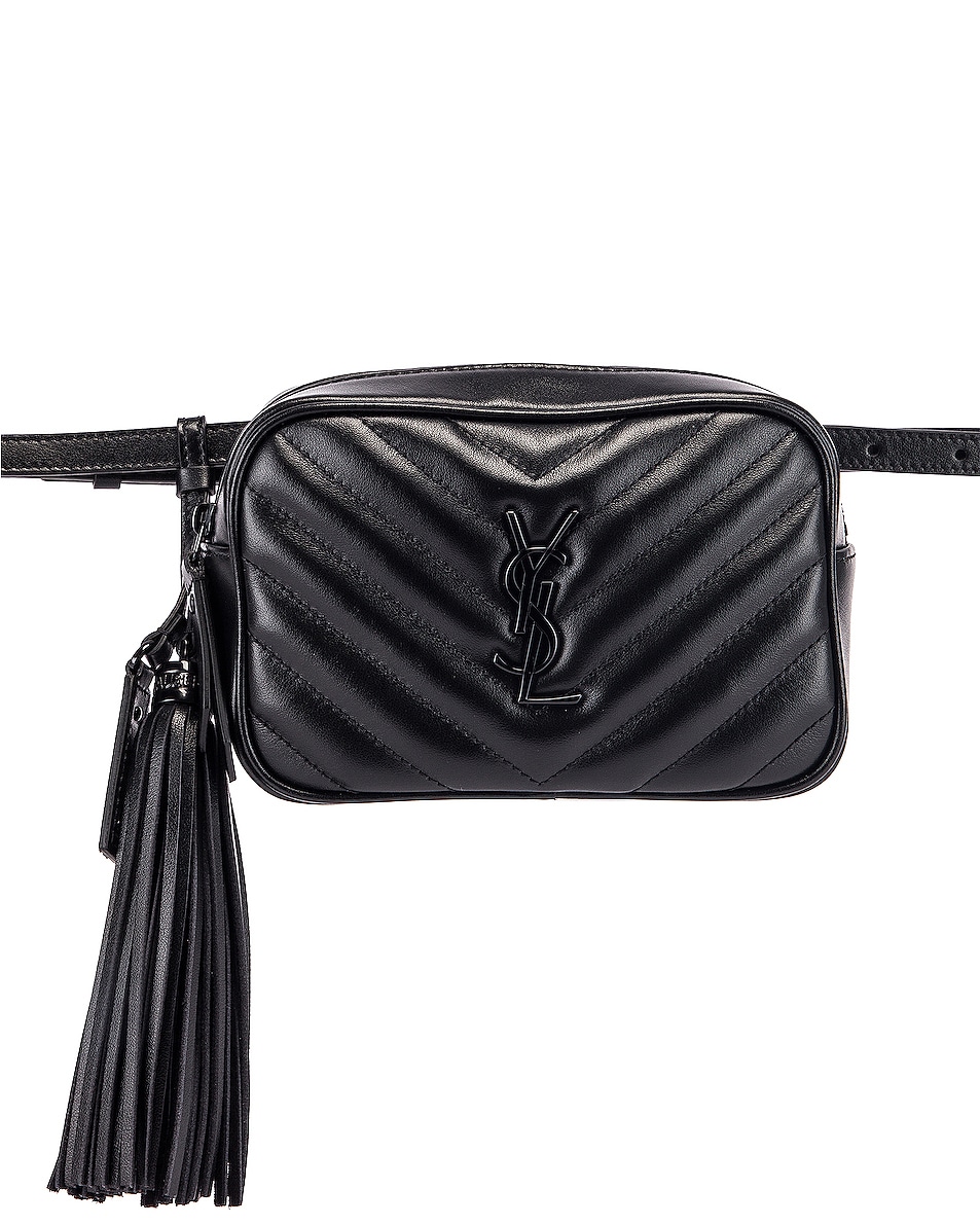 Image 1 of Saint Laurent Lou Hip Belt with Pouch in Black