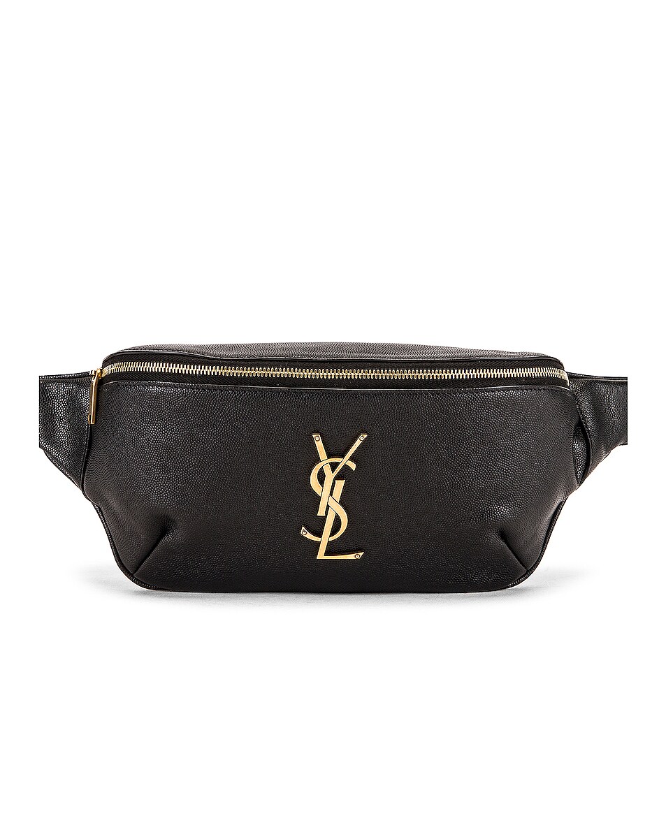 Image 1 of Saint Laurent Classic Leather Monogramme Belt Bag in Black